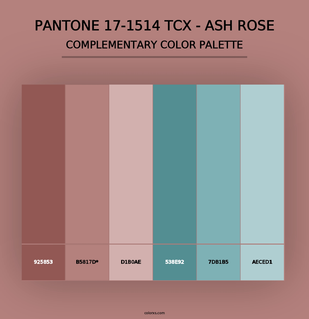 PANTONE 17-1514 TCX - Ash Rose - Complementary Color Palette