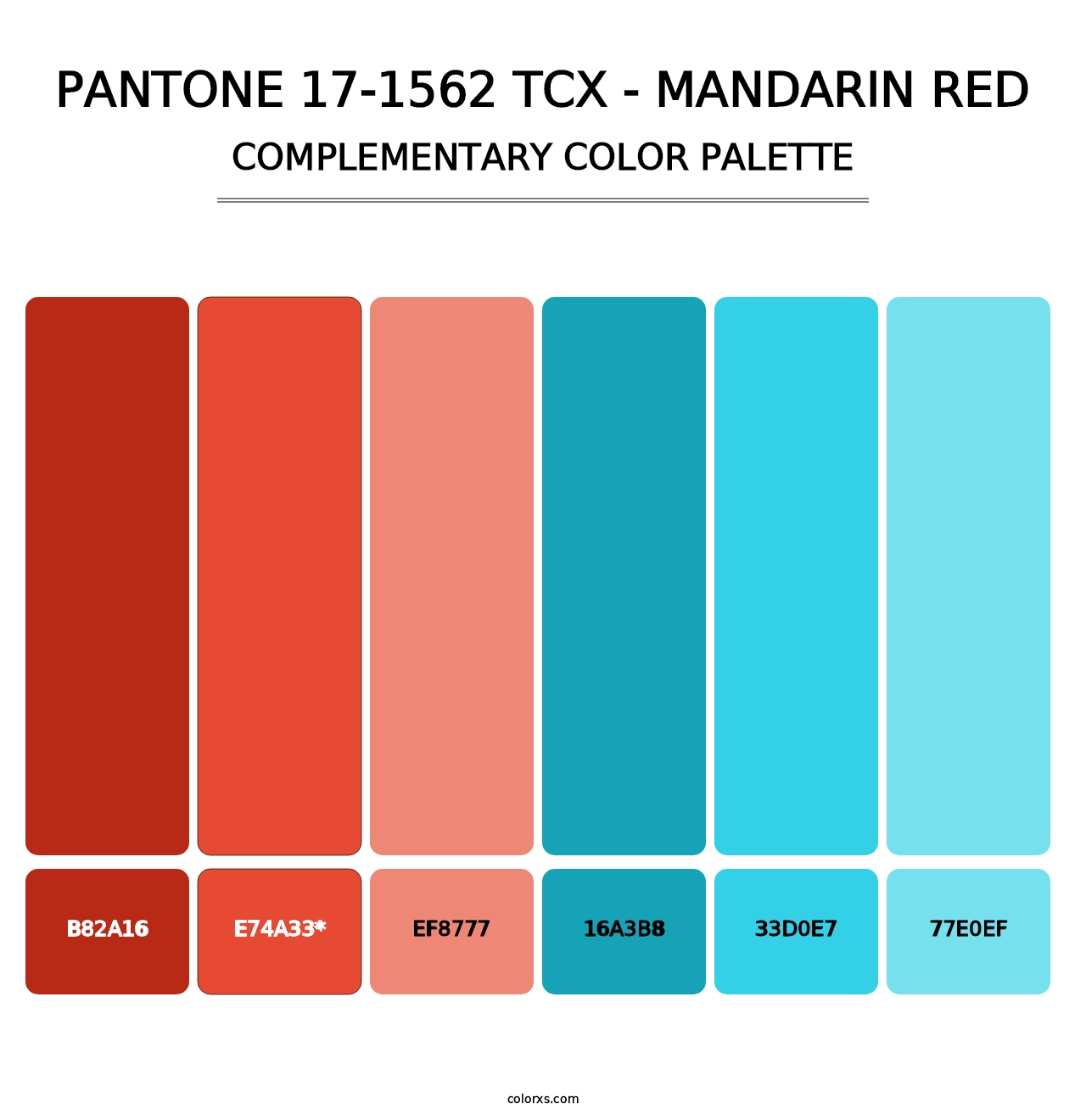 PANTONE 17-1562 TCX - Mandarin Red - Complementary Color Palette