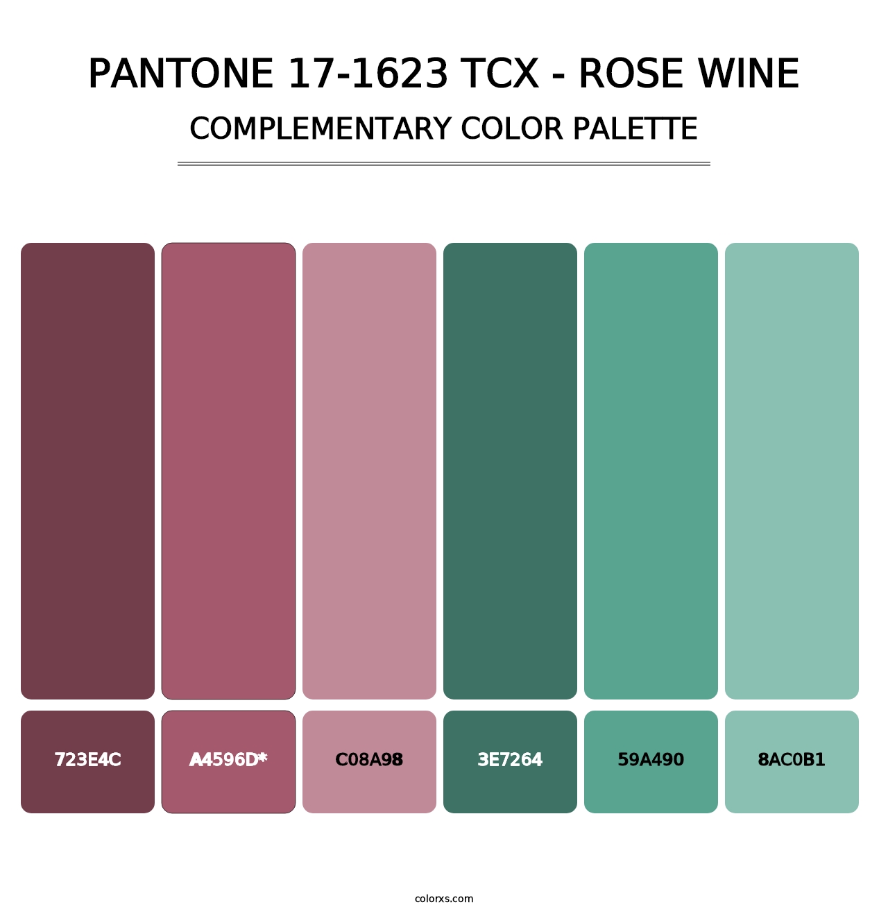 PANTONE 17-1623 TCX - Rose Wine - Complementary Color Palette