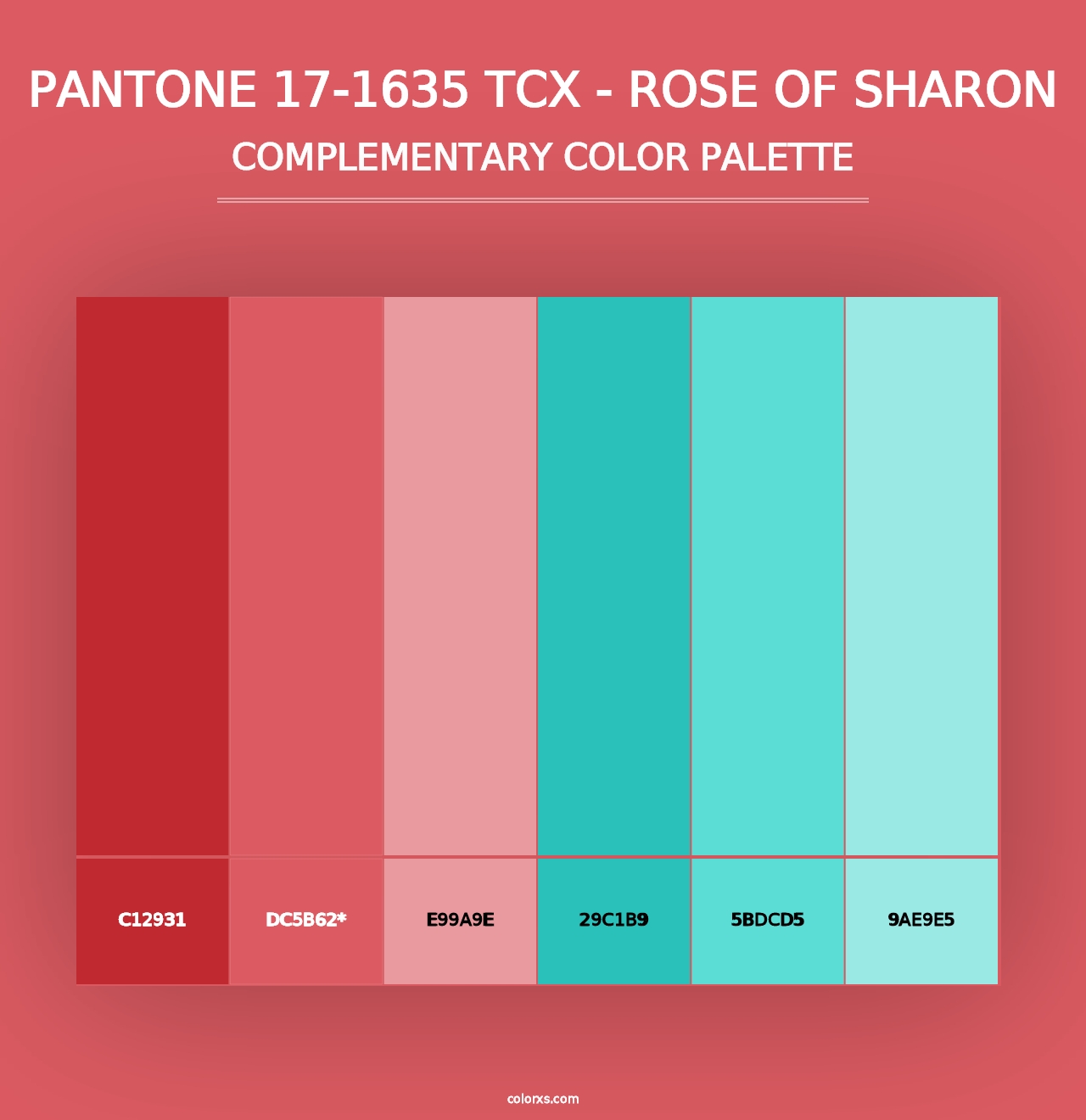 PANTONE 17-1635 TCX - Rose of Sharon - Complementary Color Palette