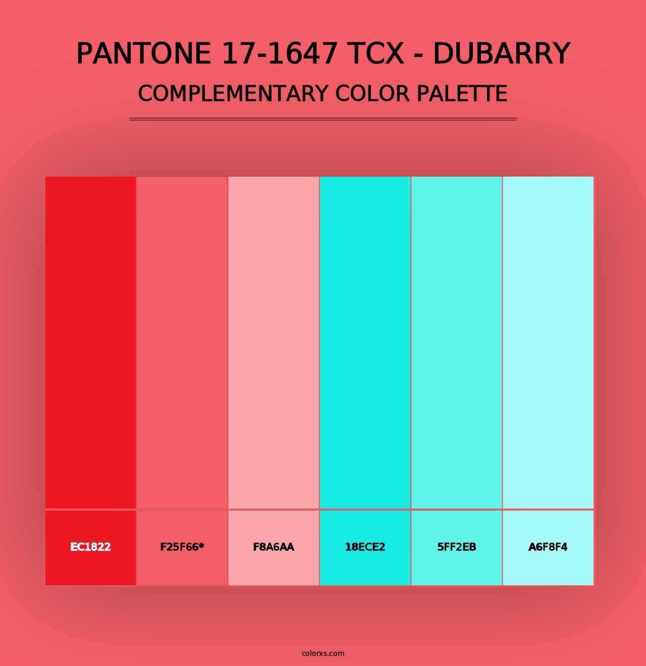 PANTONE 17-1647 TCX - Dubarry - Complementary Color Palette