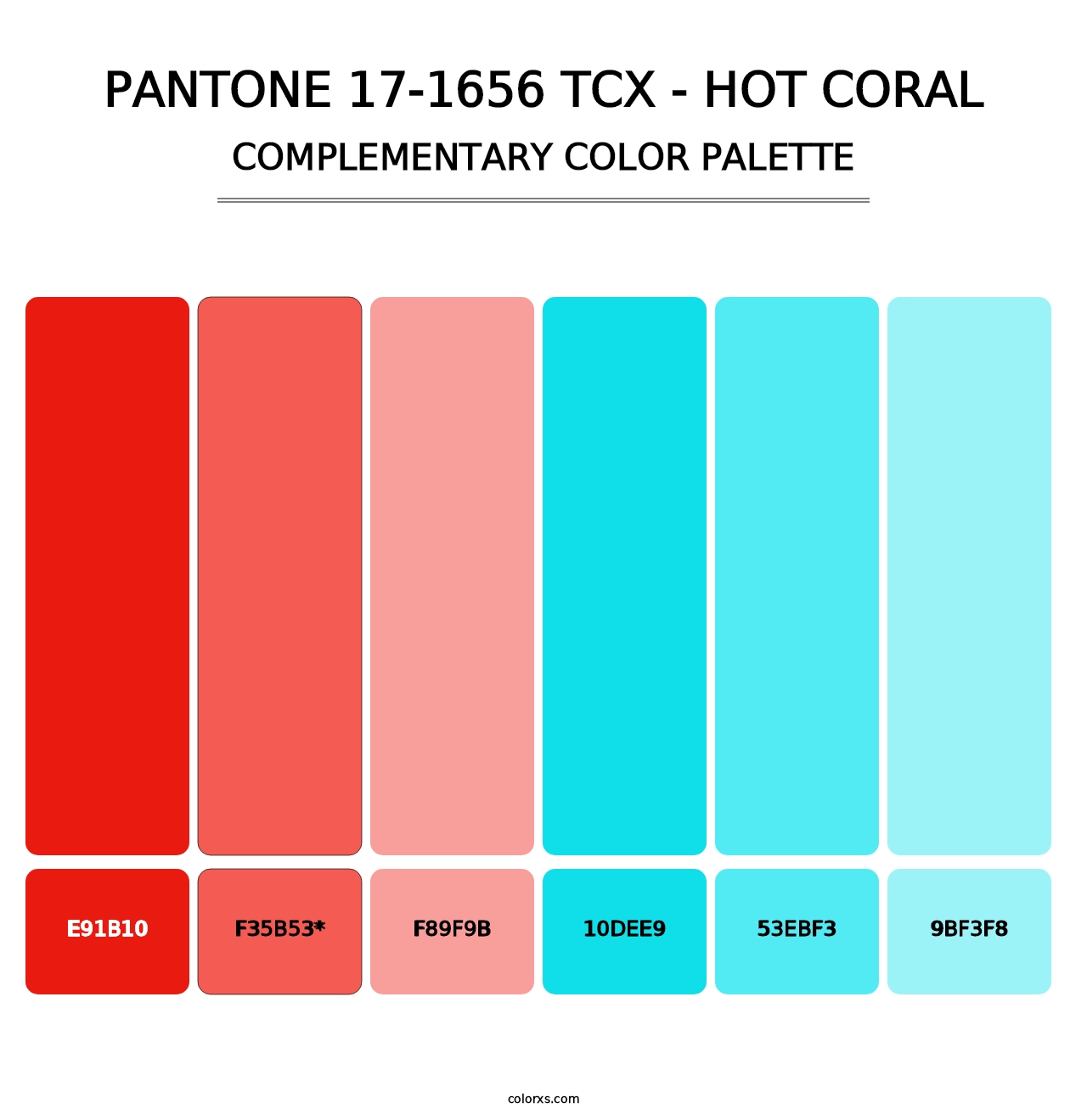 PANTONE 17-1656 TCX - Hot Coral - Complementary Color Palette