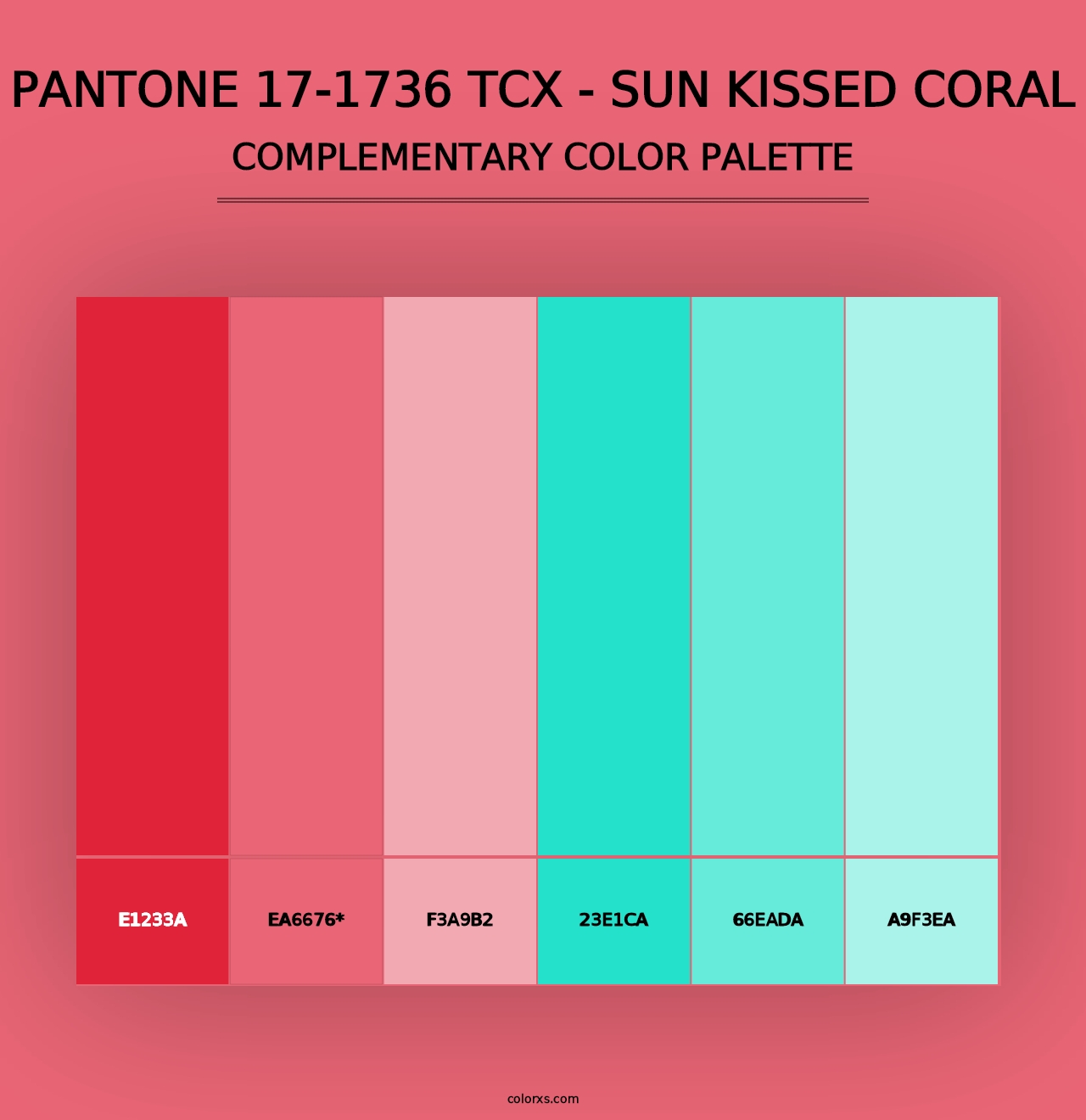 PANTONE 17-1736 TCX - Sun Kissed Coral - Complementary Color Palette