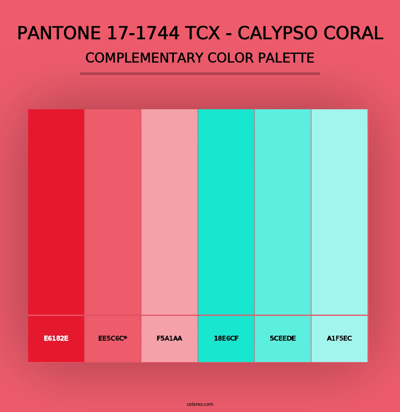 PANTONE 17-1744 TCX - Calypso Coral - Complementary Color Palette