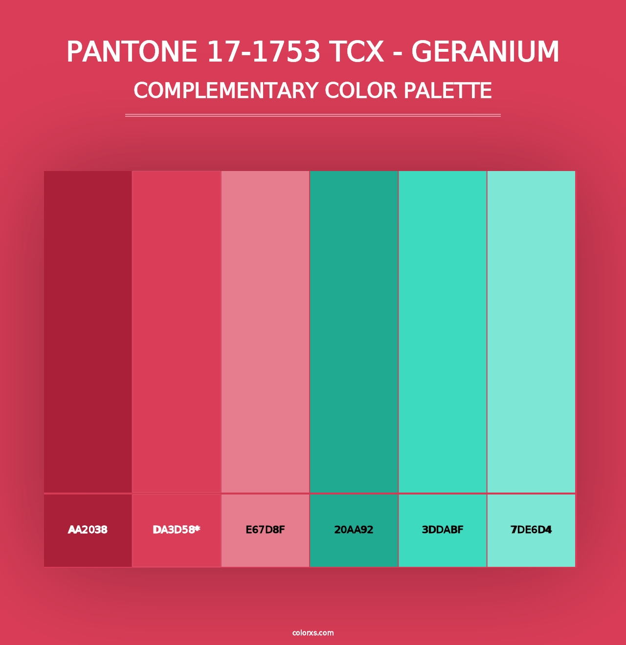 PANTONE 17-1753 TCX - Geranium - Complementary Color Palette