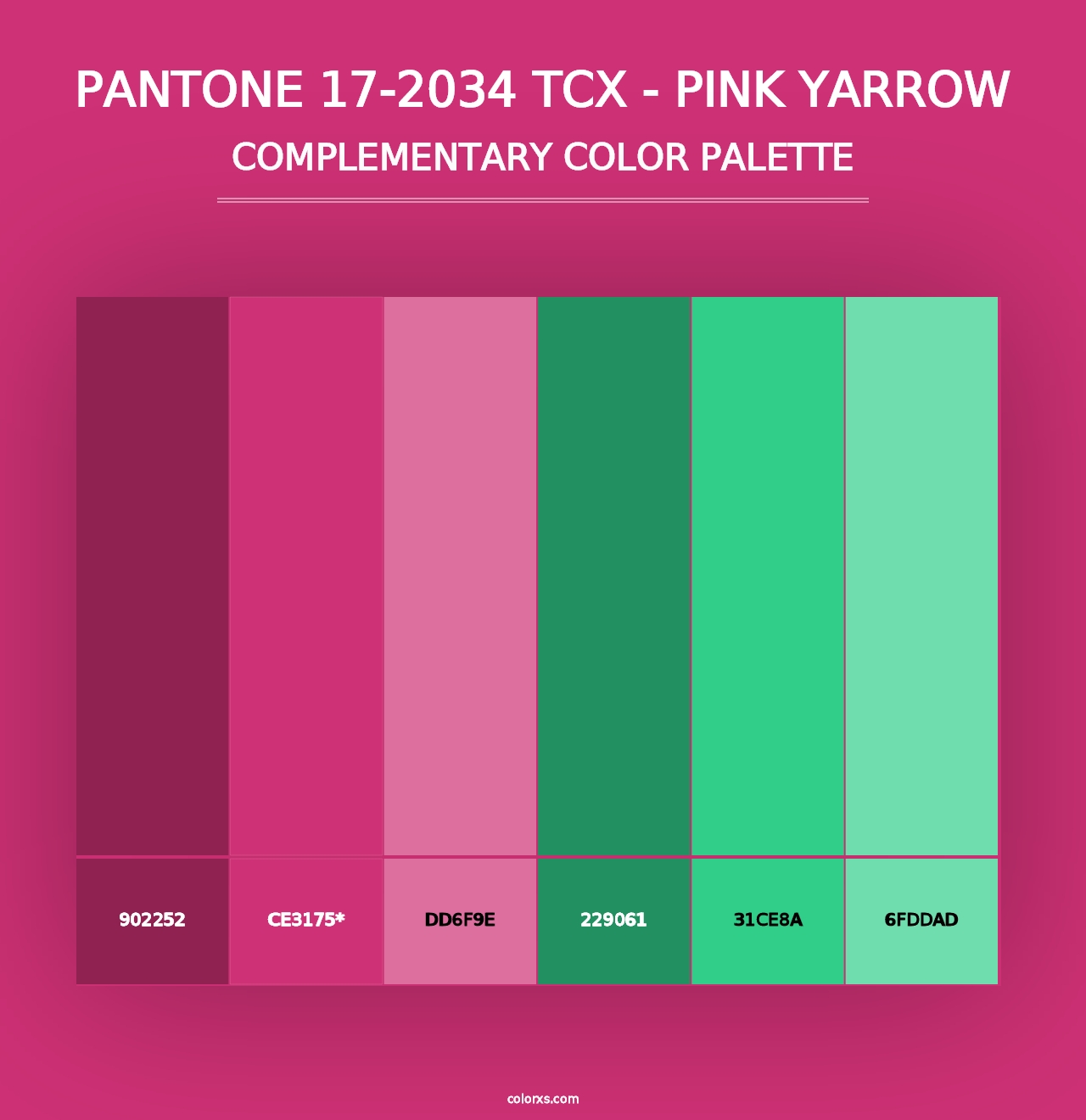 PANTONE 17-2034 TCX - Pink Yarrow - Complementary Color Palette