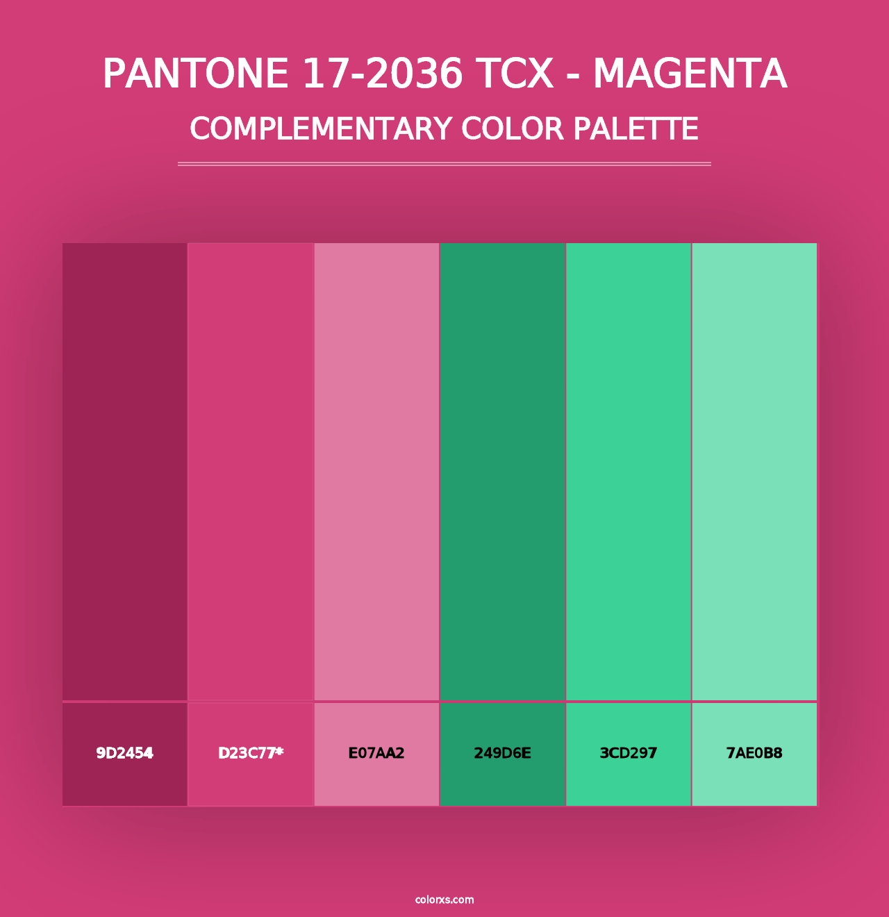 PANTONE 17-2036 TCX - Magenta - Complementary Color Palette