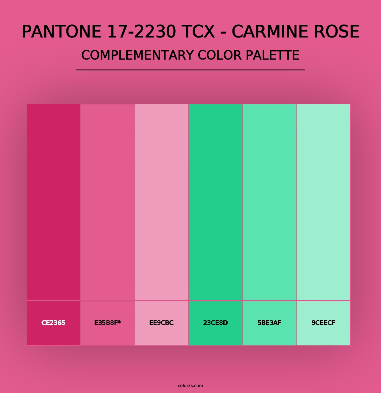 PANTONE 17-2230 TCX - Carmine Rose - Complementary Color Palette