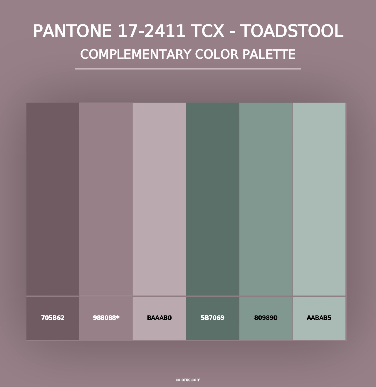 PANTONE 17-2411 TCX - Toadstool - Complementary Color Palette