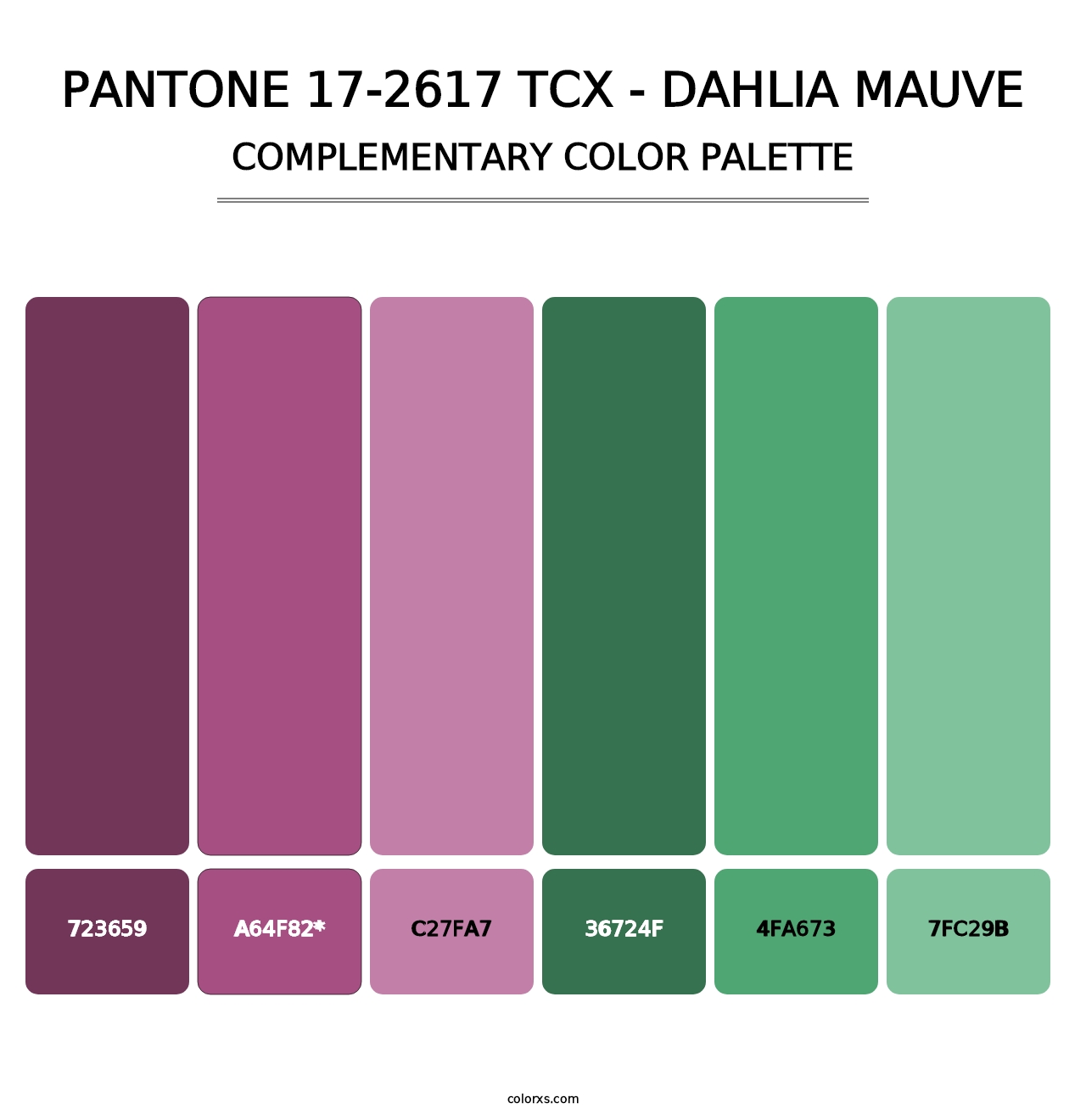 PANTONE 17-2617 TCX - Dahlia Mauve - Complementary Color Palette