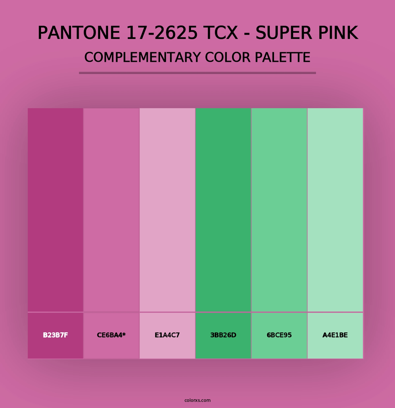 PANTONE 17-2625 TCX - Super Pink - Complementary Color Palette