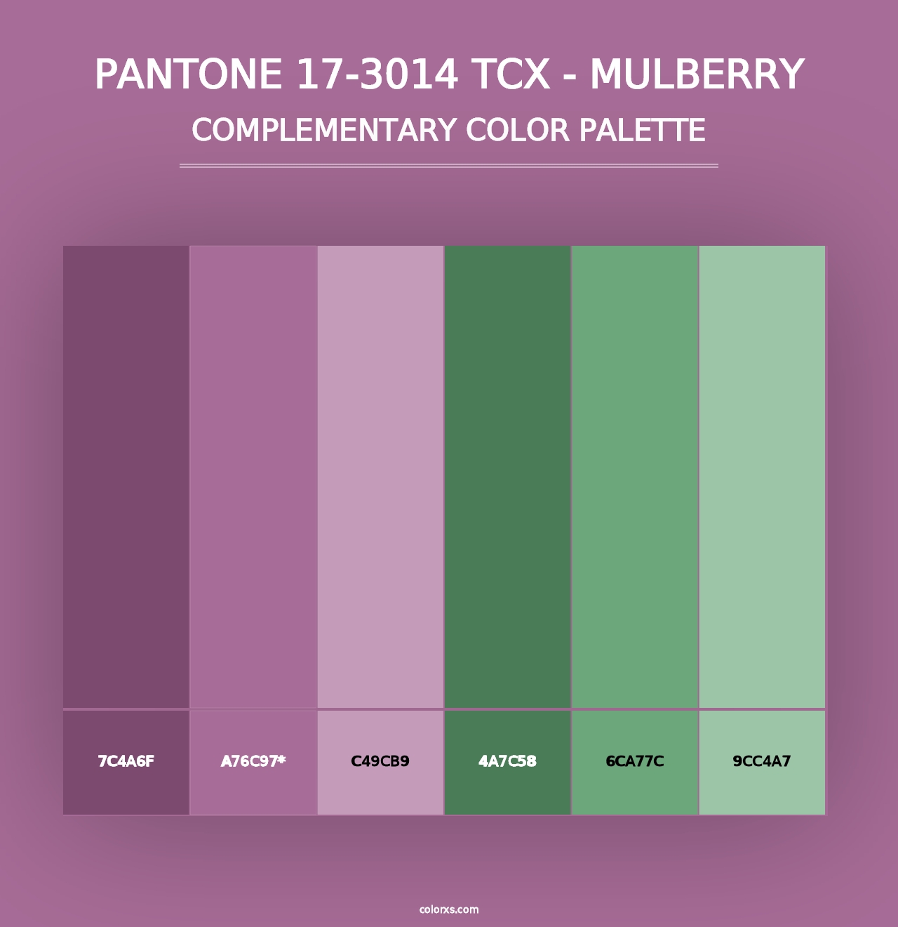 PANTONE 17-3014 TCX - Mulberry - Complementary Color Palette