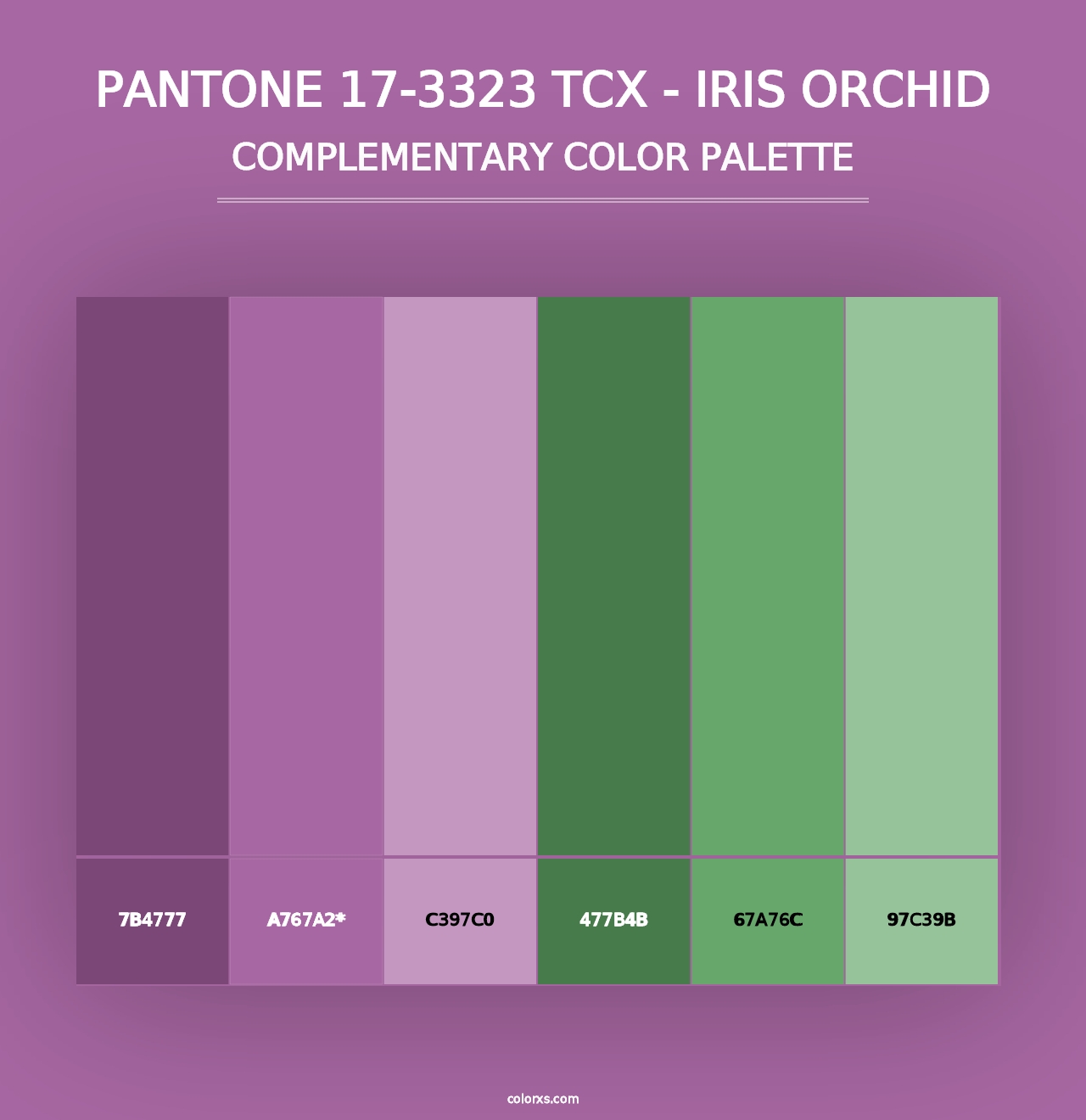 PANTONE 17-3323 TCX - Iris Orchid - Complementary Color Palette