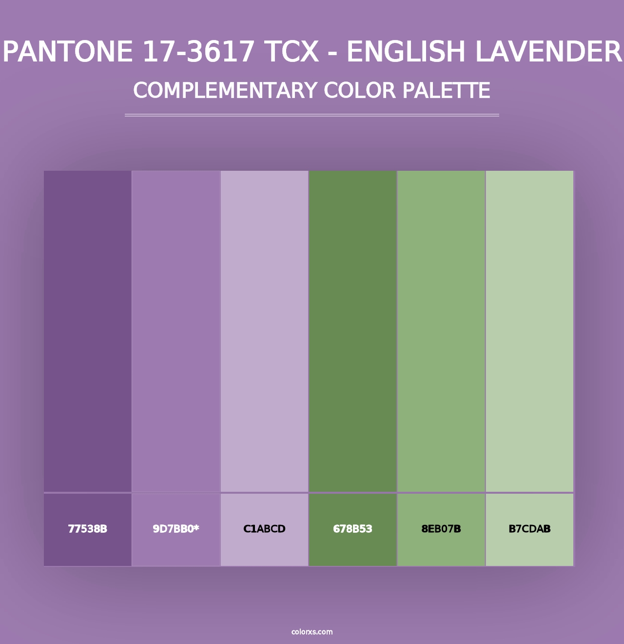 PANTONE 17-3617 TCX - English Lavender - Complementary Color Palette