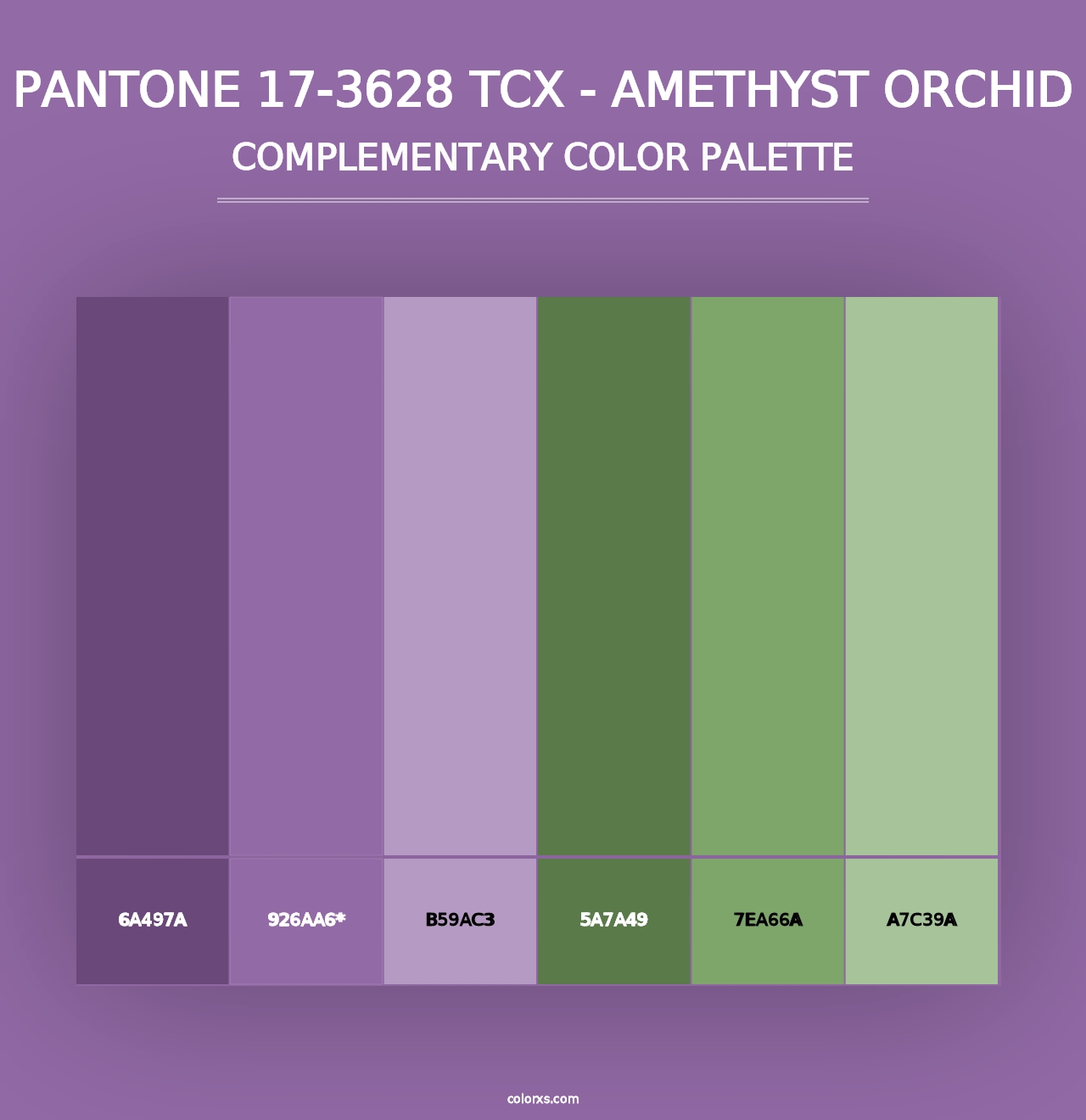 PANTONE 17-3628 TCX - Amethyst Orchid - Complementary Color Palette