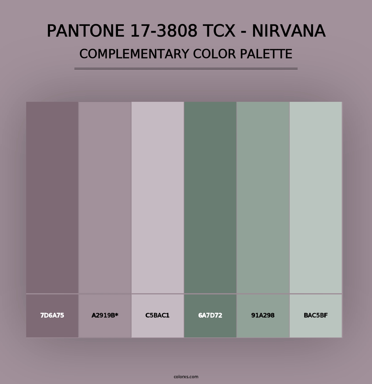 PANTONE 17-3808 TCX - Nirvana - Complementary Color Palette