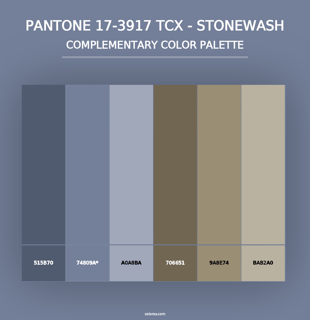 PANTONE 17-3917 TCX - Stonewash - Complementary Color Palette