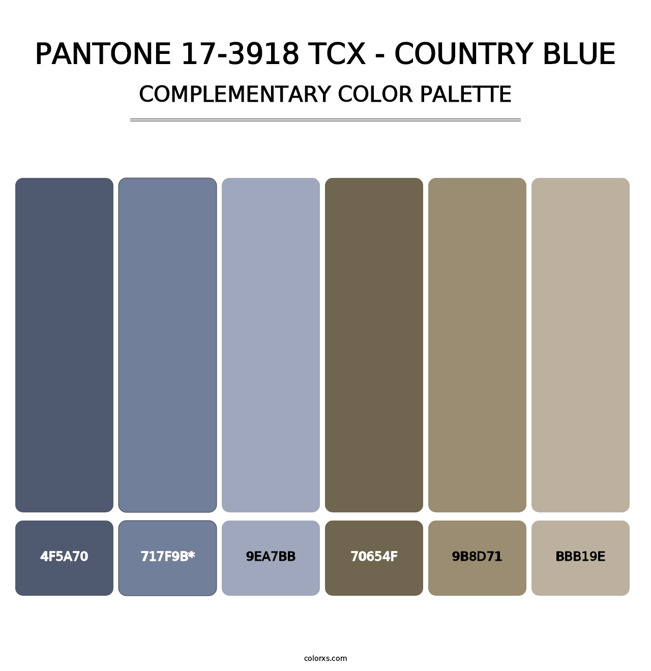 PANTONE 17-3918 TCX - Country Blue - Complementary Color Palette