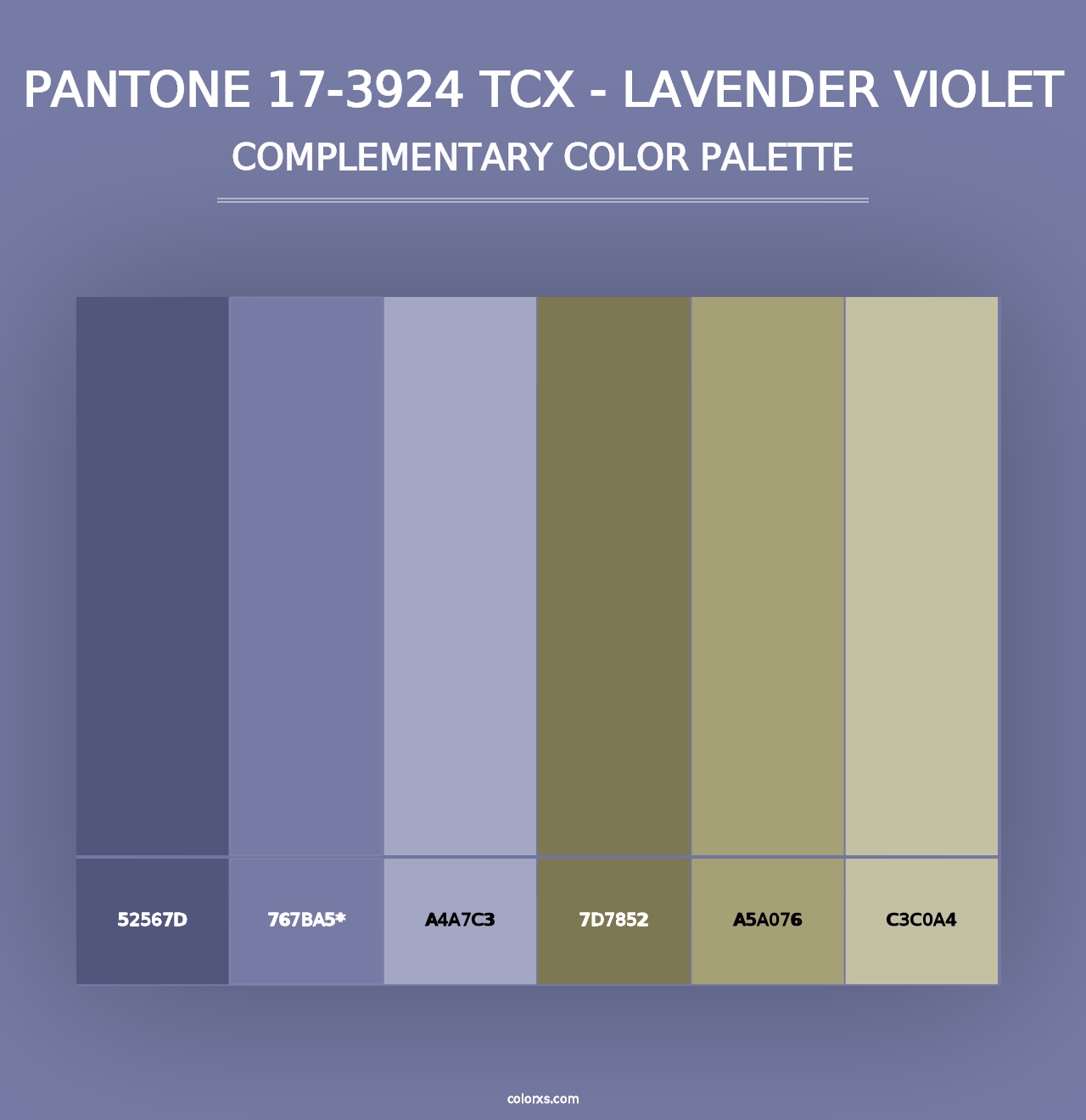 PANTONE 17-3924 TCX - Lavender Violet - Complementary Color Palette