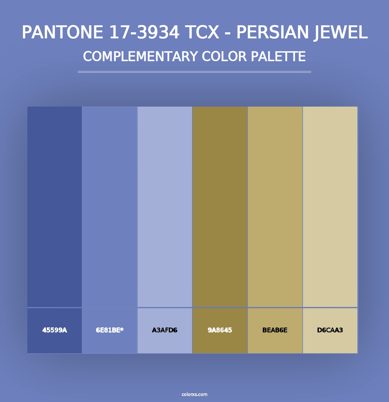 PANTONE 17-3934 TCX - Persian Jewel - Complementary Color Palette