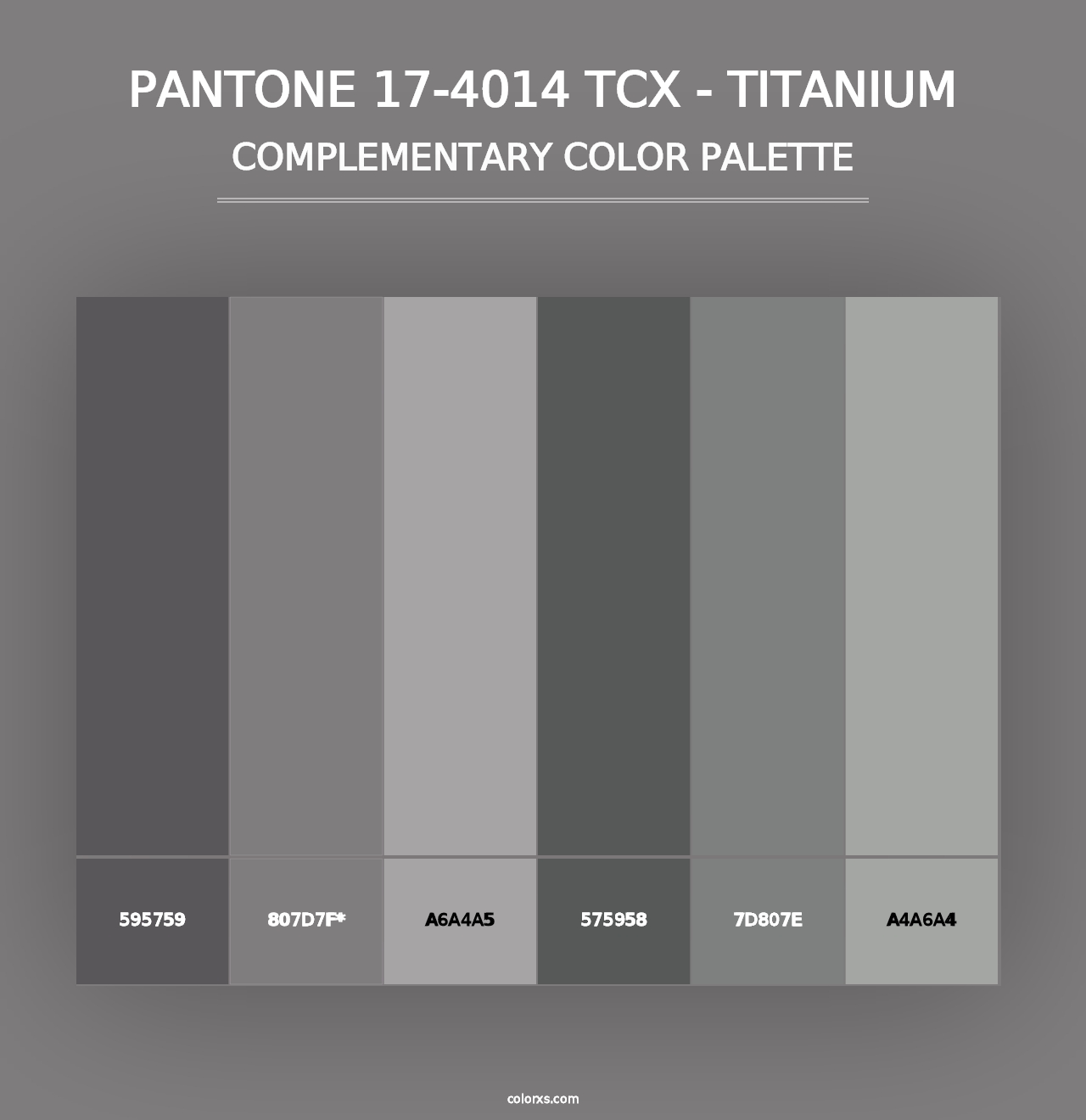 PANTONE 17-4014 TCX - Titanium - Complementary Color Palette