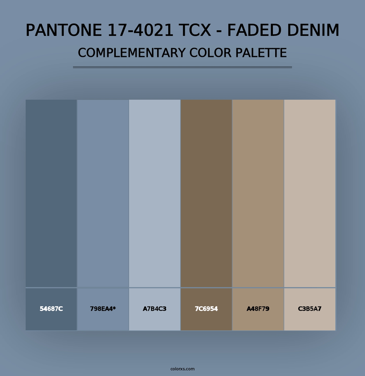 PANTONE 17-4021 TCX - Faded Denim - Complementary Color Palette