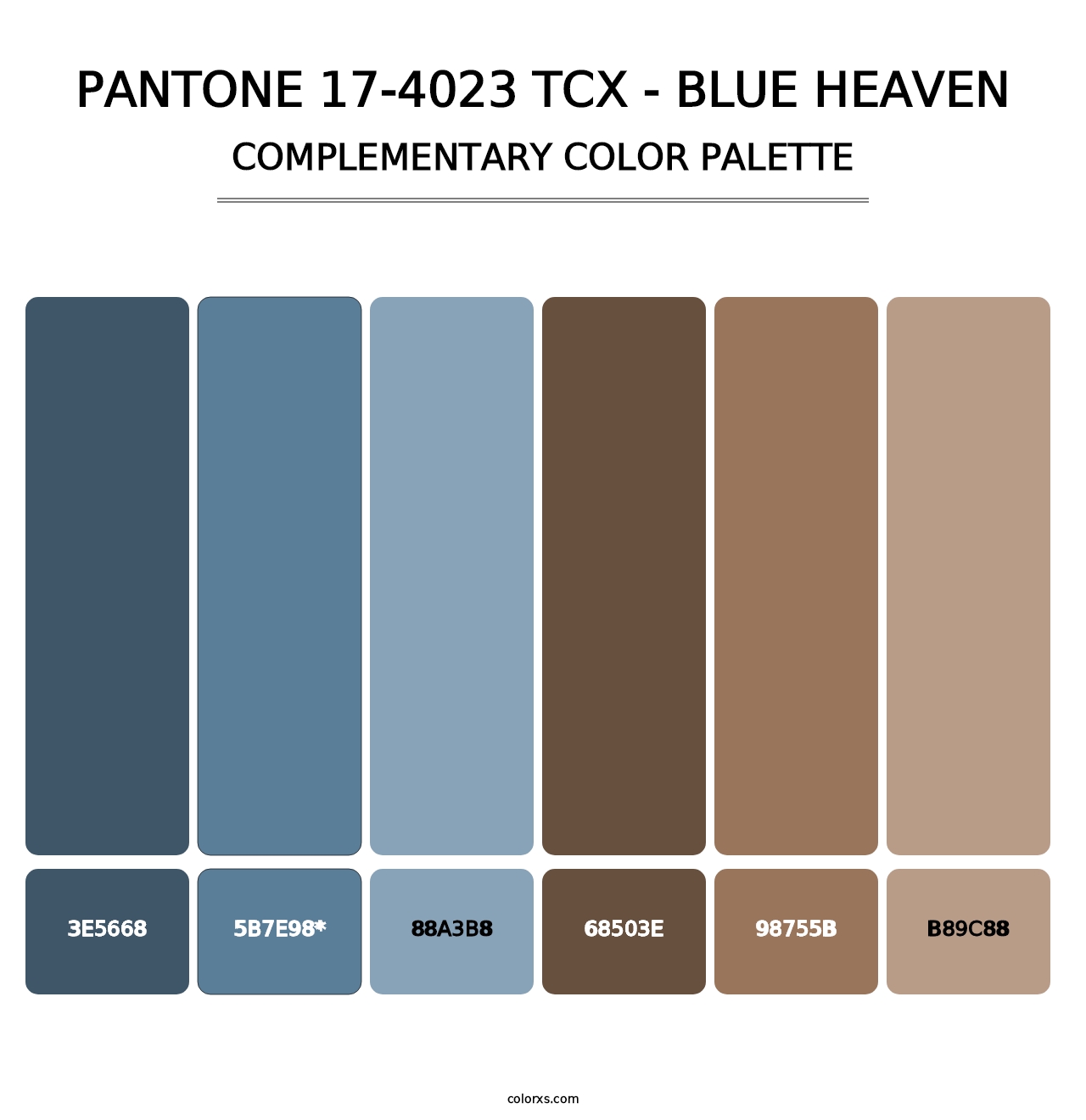 PANTONE 17-4023 TCX - Blue Heaven - Complementary Color Palette