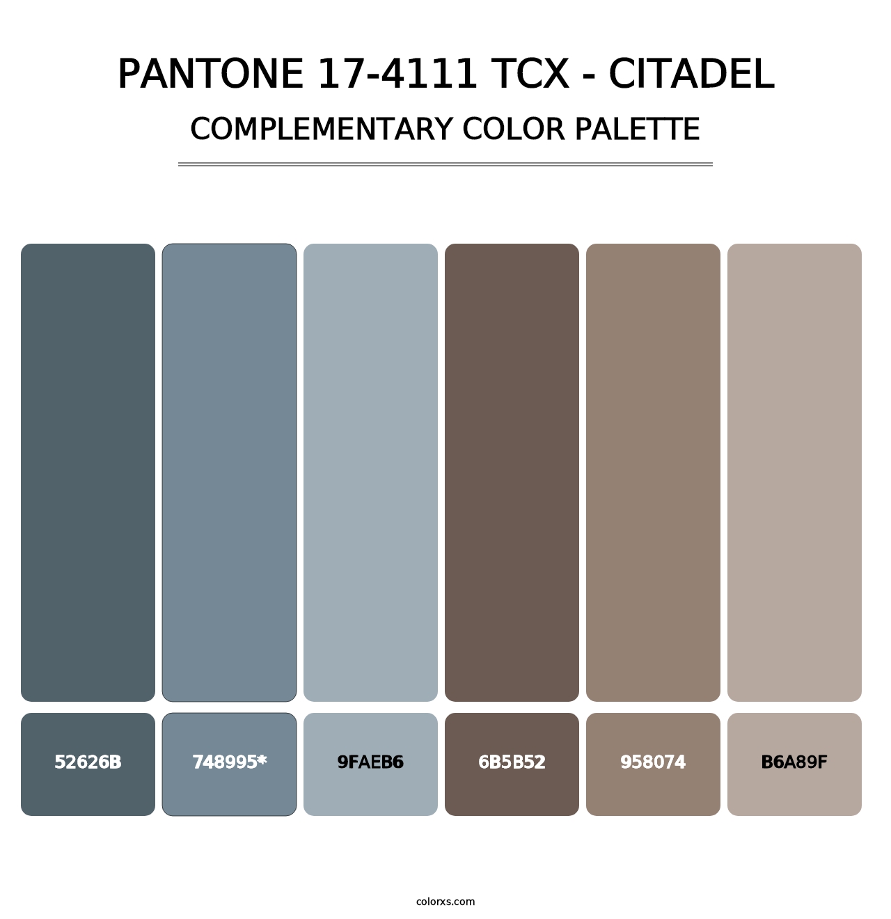 PANTONE 17-4111 TCX - Citadel - Complementary Color Palette