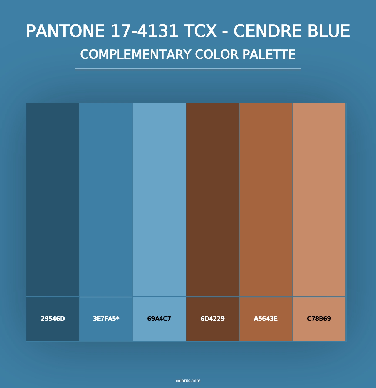 PANTONE 17-4131 TCX - Cendre Blue - Complementary Color Palette