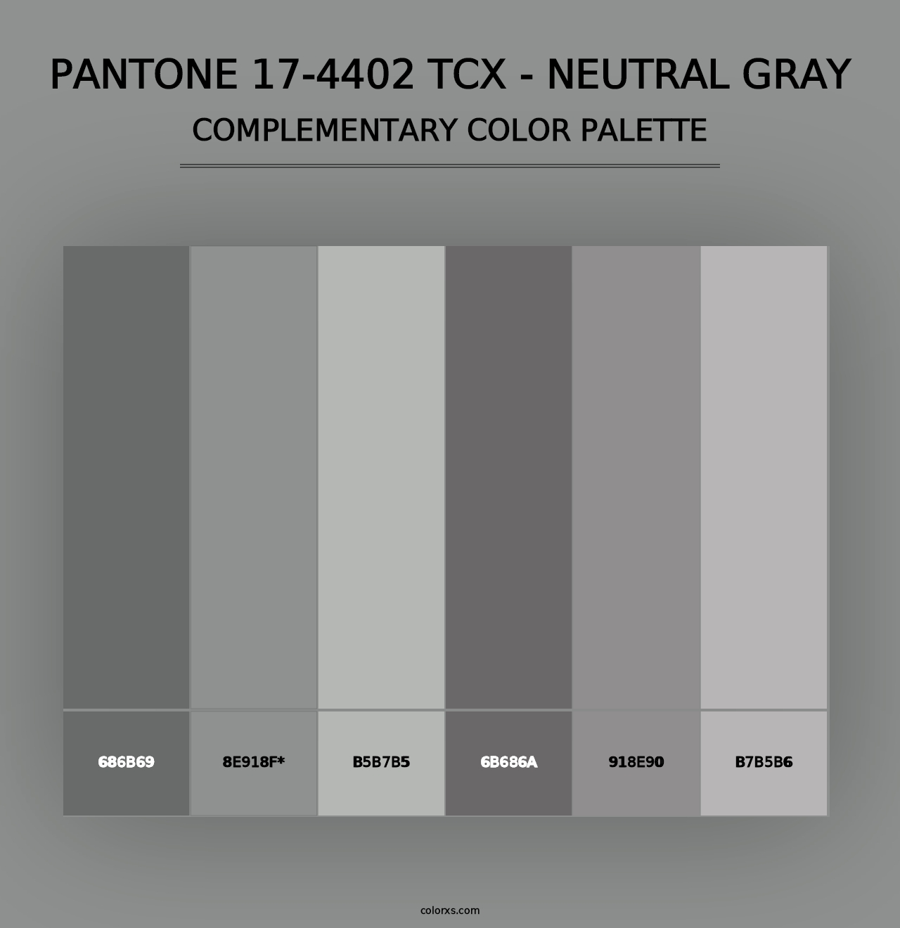 PANTONE 17-4402 TCX - Neutral Gray - Complementary Color Palette