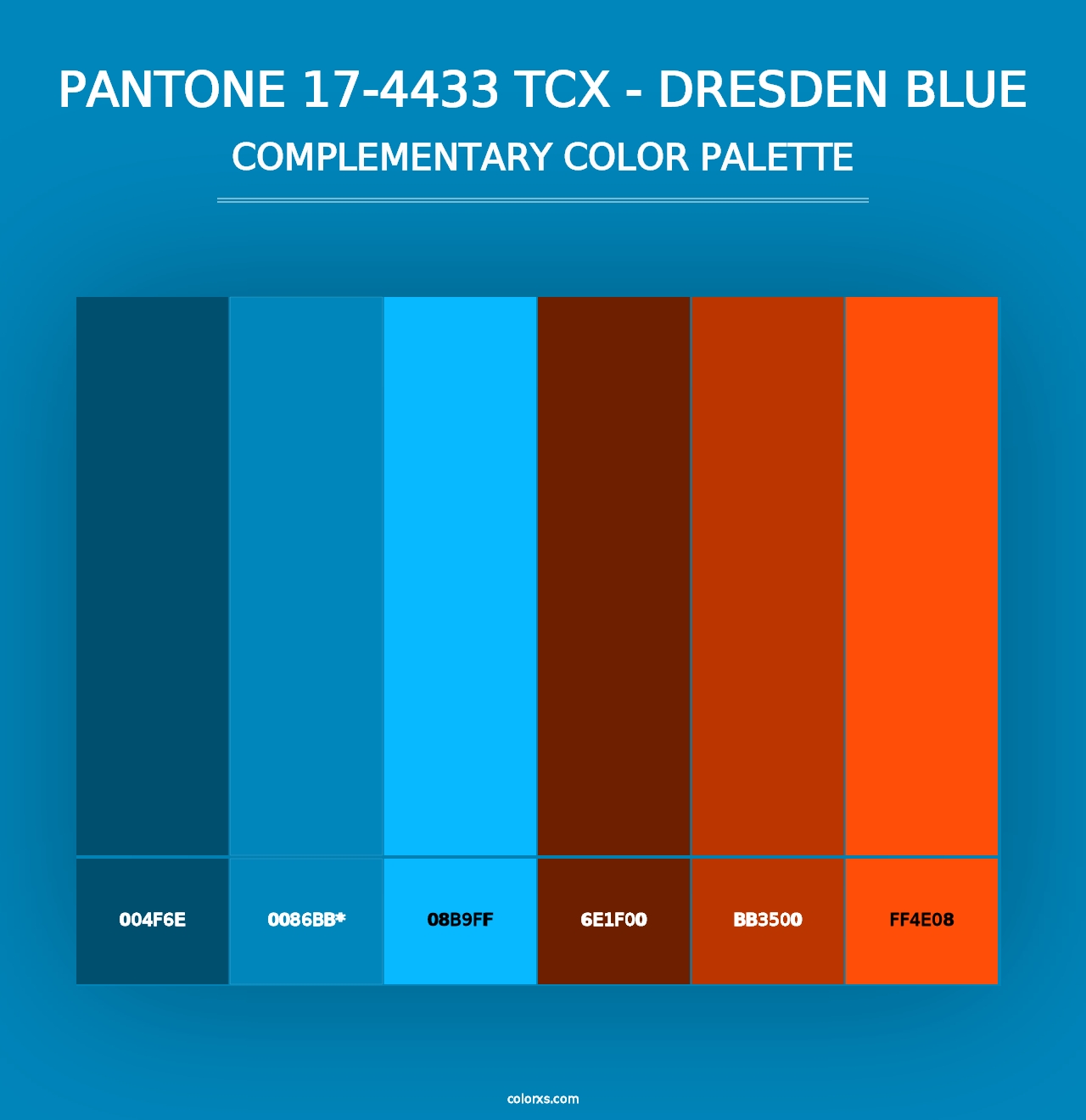 PANTONE 17-4433 TCX - Dresden Blue - Complementary Color Palette