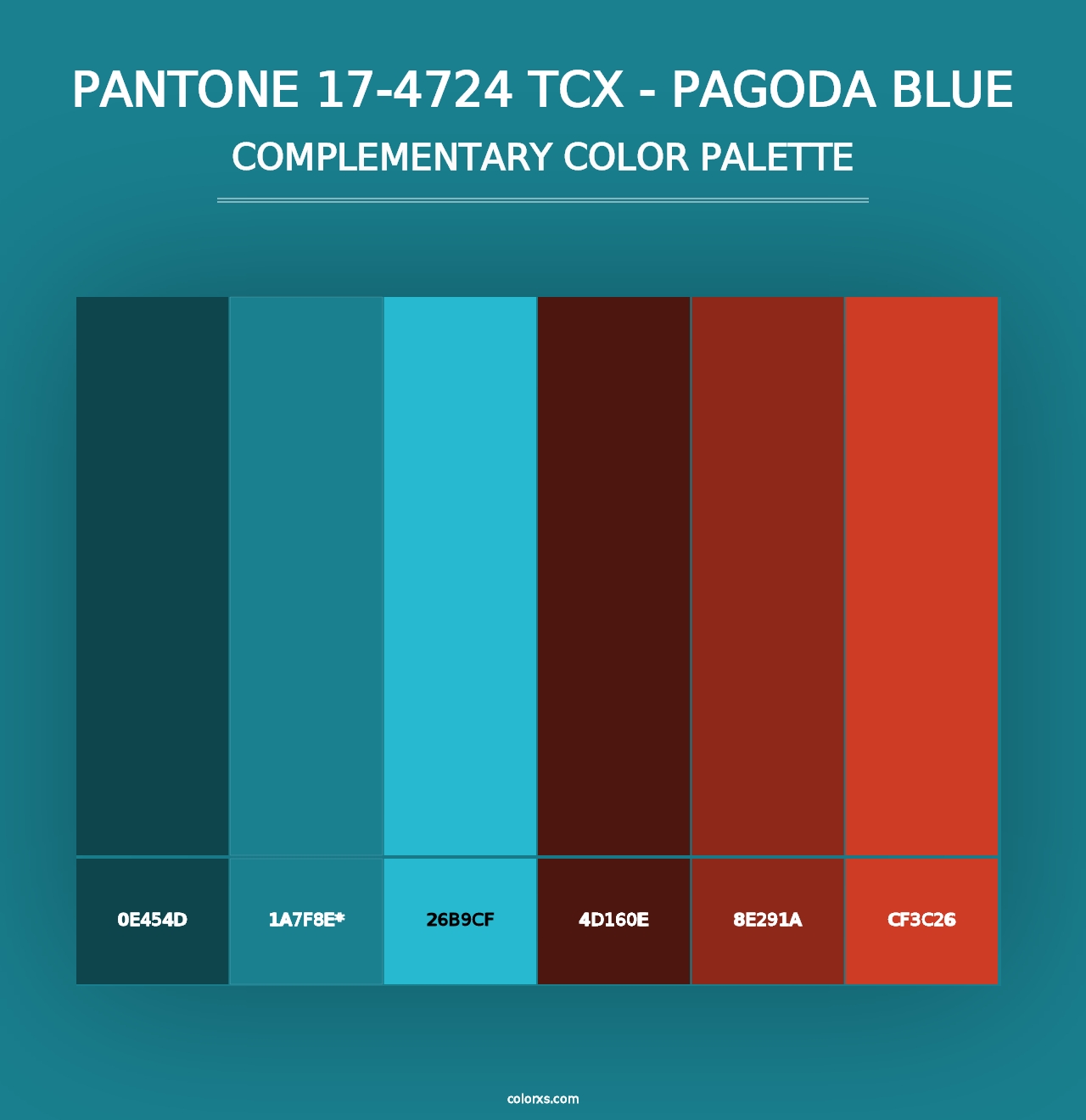 PANTONE 17-4724 TCX - Pagoda Blue - Complementary Color Palette