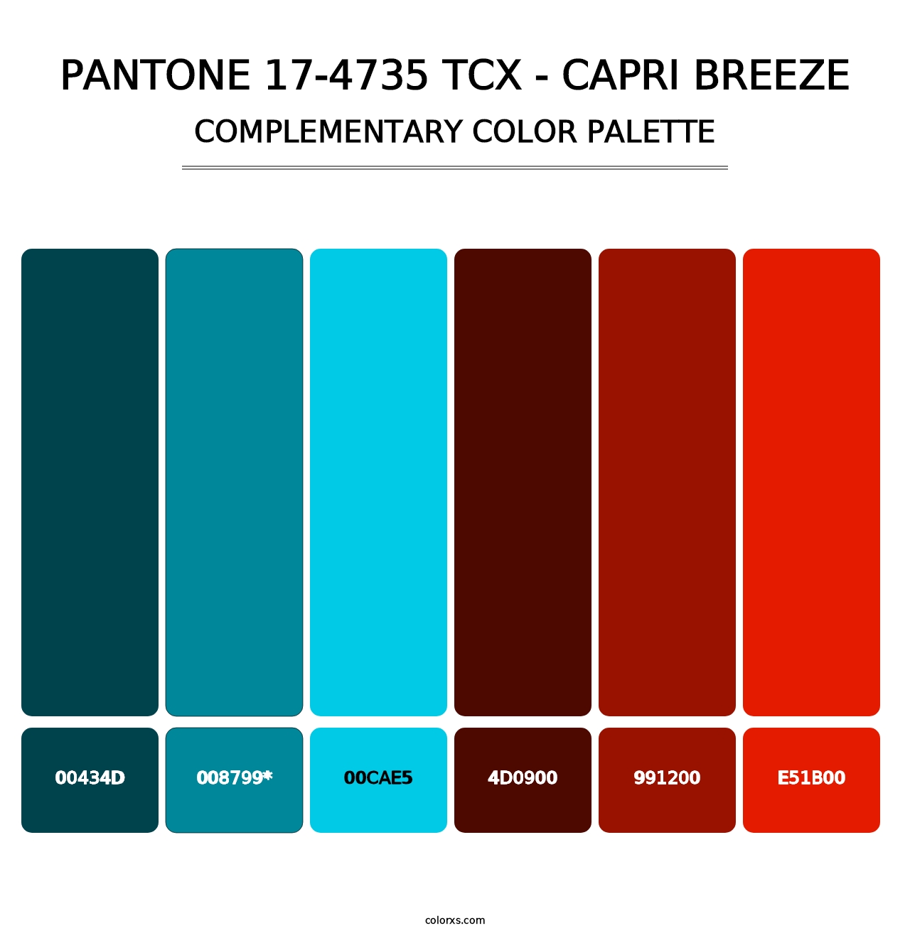 PANTONE 17-4735 TCX - Capri Breeze - Complementary Color Palette