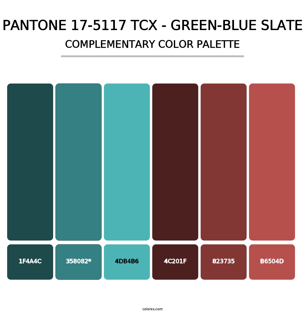 PANTONE 17-5117 TCX - Green-Blue Slate - Complementary Color Palette
