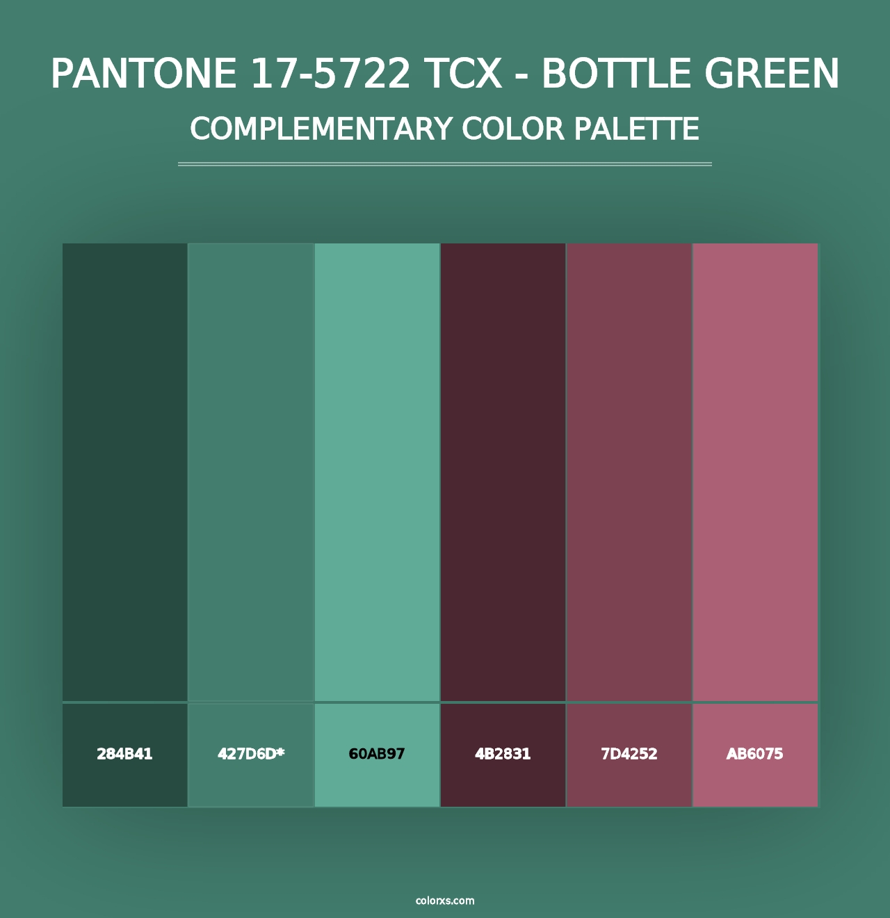 PANTONE 17-5722 TCX - Bottle Green - Complementary Color Palette