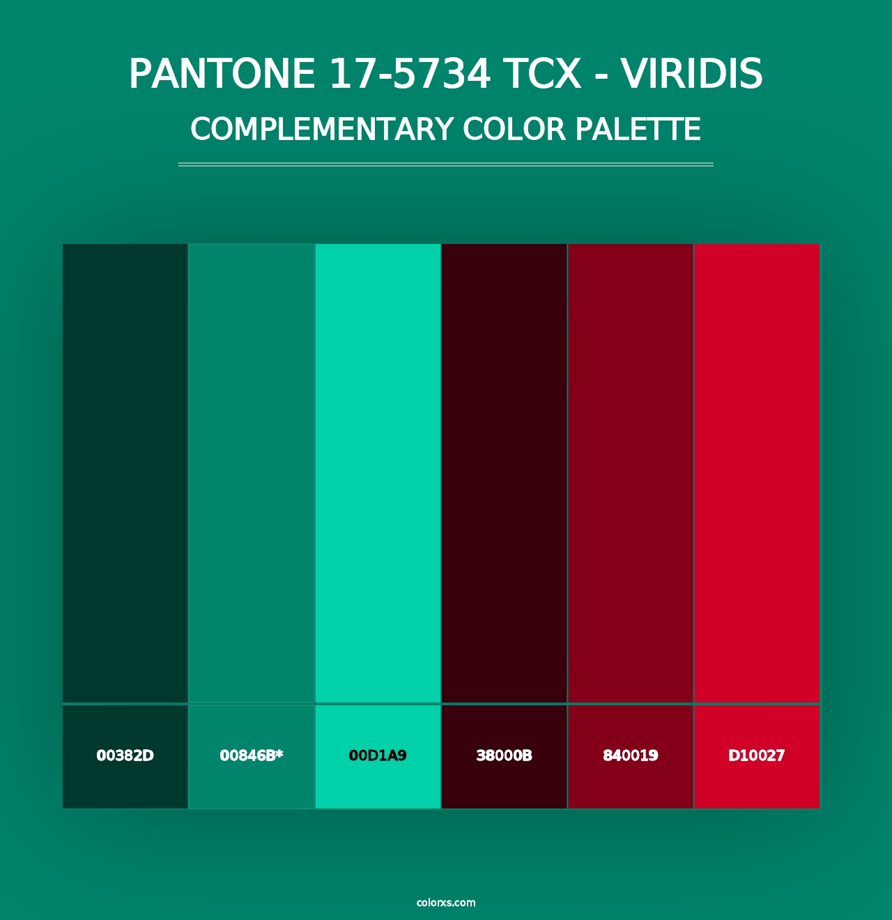 PANTONE 17-5734 TCX - Viridis - Complementary Color Palette