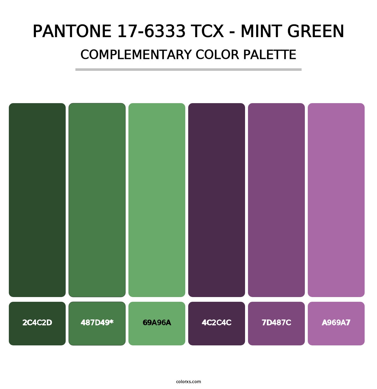 PANTONE 17-6333 TCX - Mint Green - Complementary Color Palette