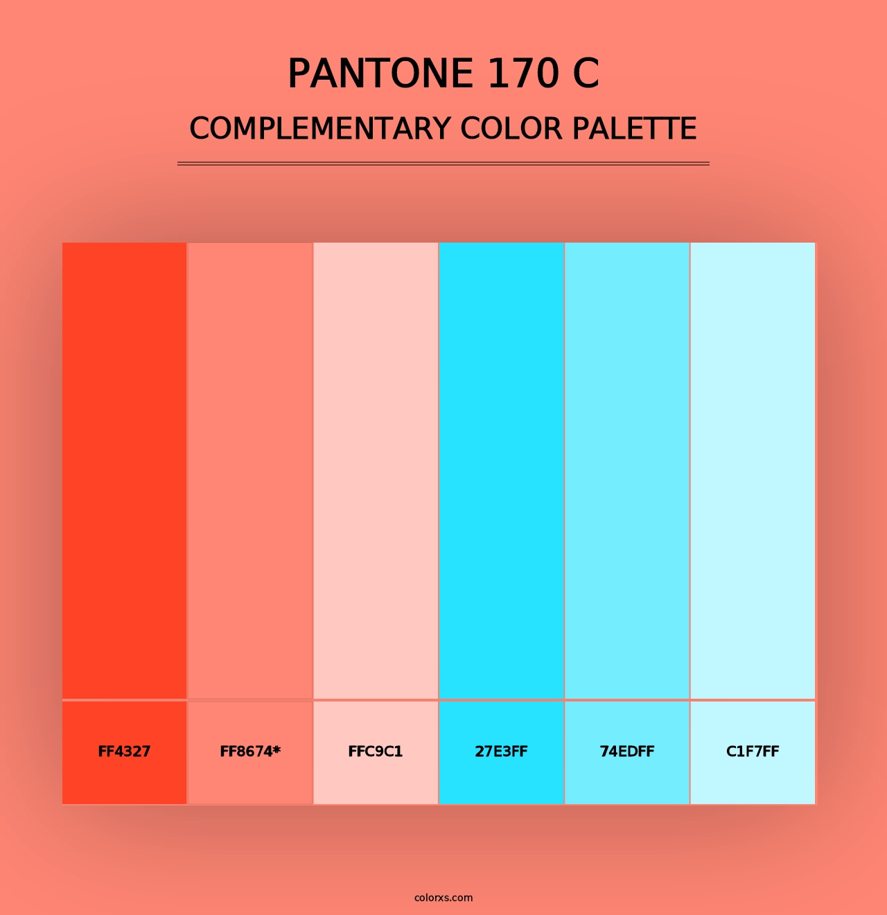 PANTONE 170 C - Complementary Color Palette