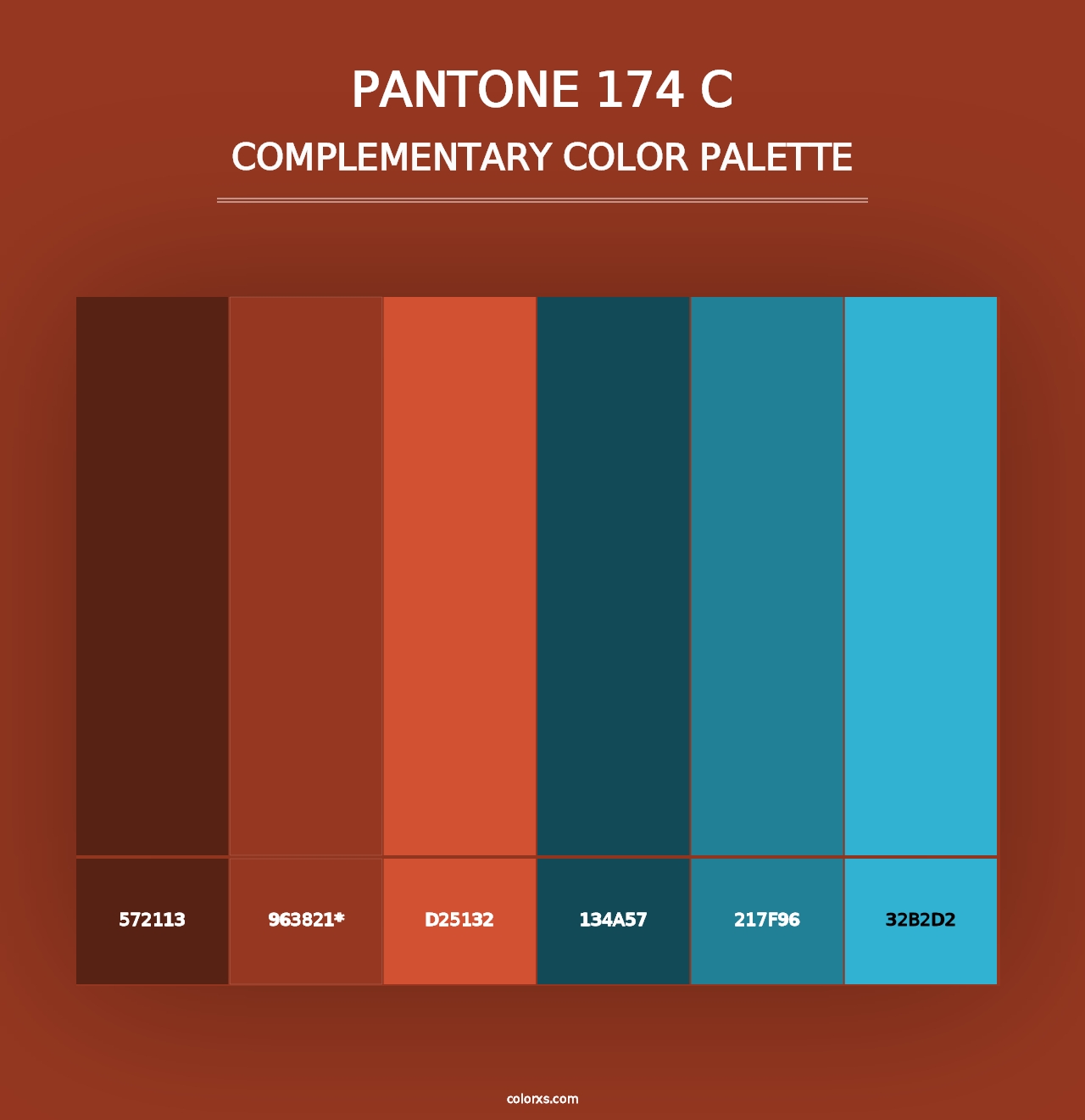 PANTONE 174 C - Complementary Color Palette