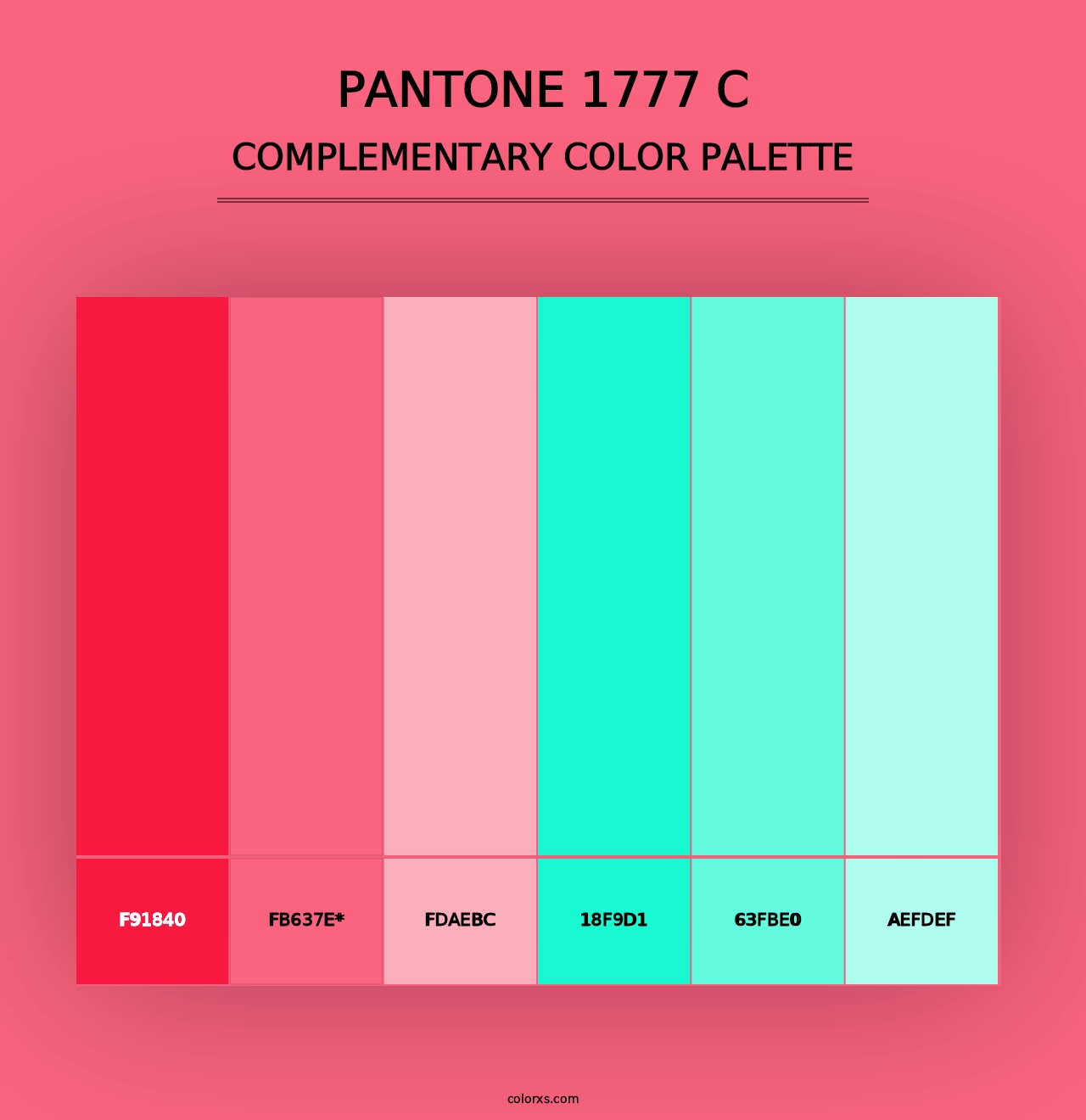 PANTONE 1777 C - Complementary Color Palette