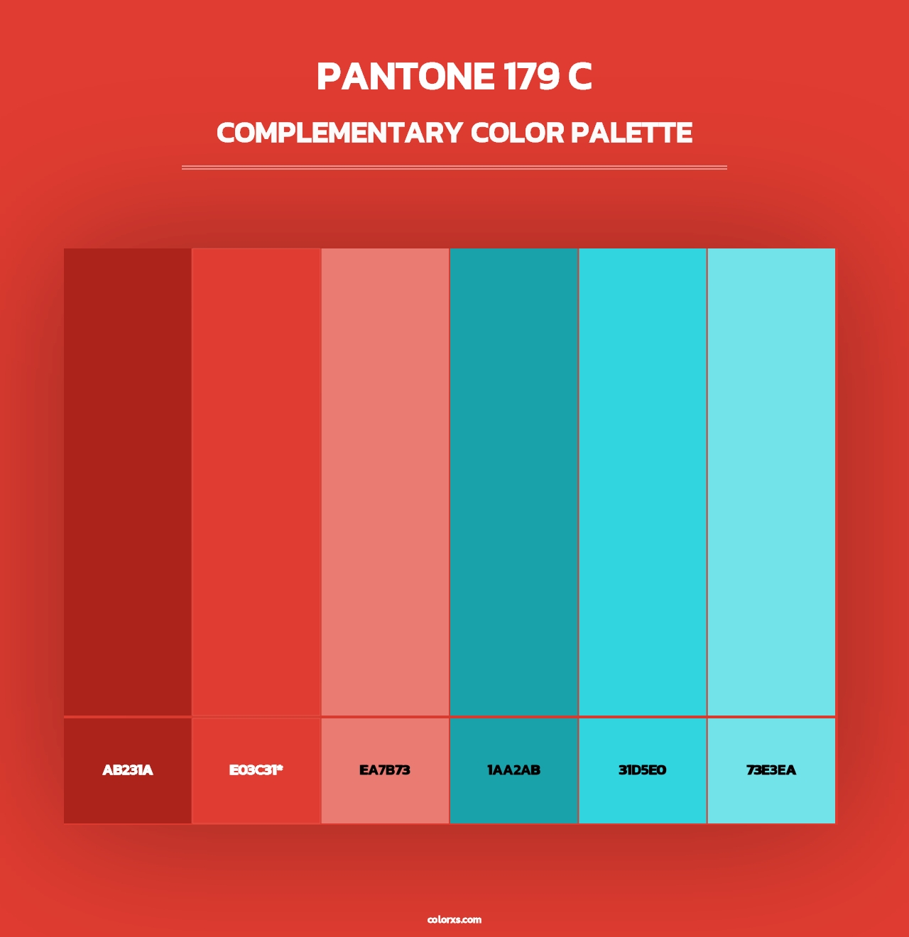 PANTONE 179 C - Complementary Color Palette