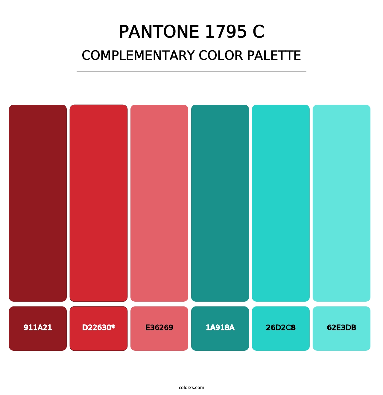 PANTONE 1795 C - Complementary Color Palette