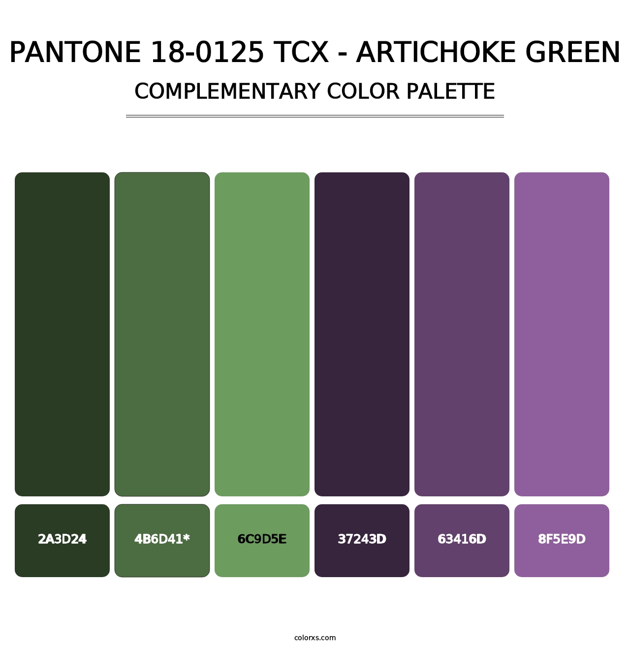 PANTONE 18-0125 TCX - Artichoke Green - Complementary Color Palette