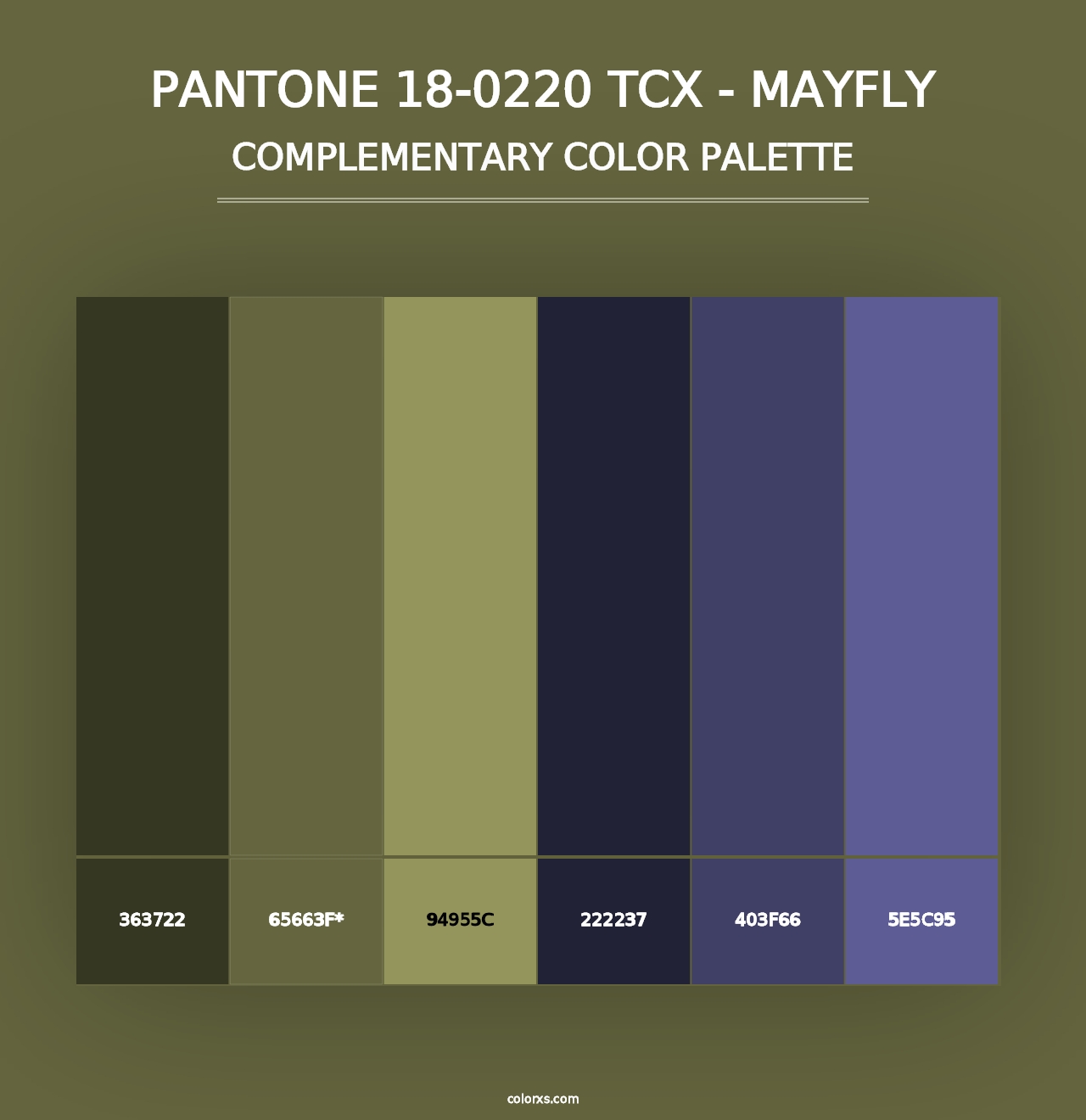 PANTONE 18-0220 TCX - Mayfly - Complementary Color Palette