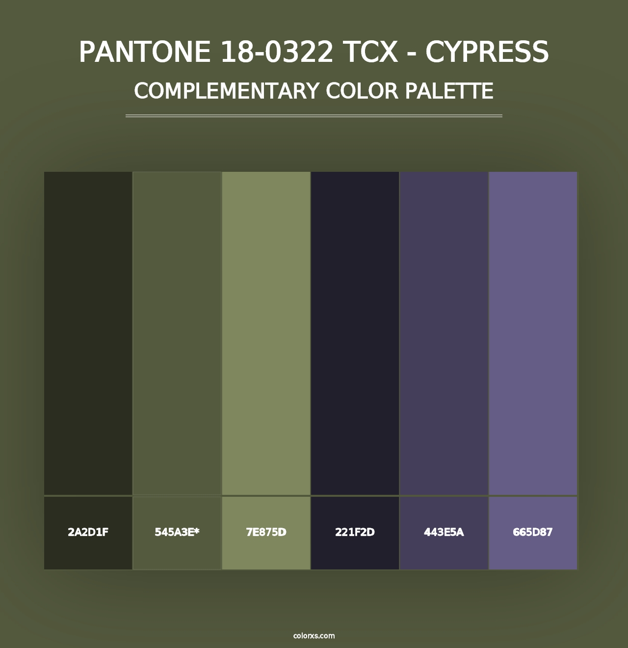 PANTONE 18-0322 TCX - Cypress - Complementary Color Palette