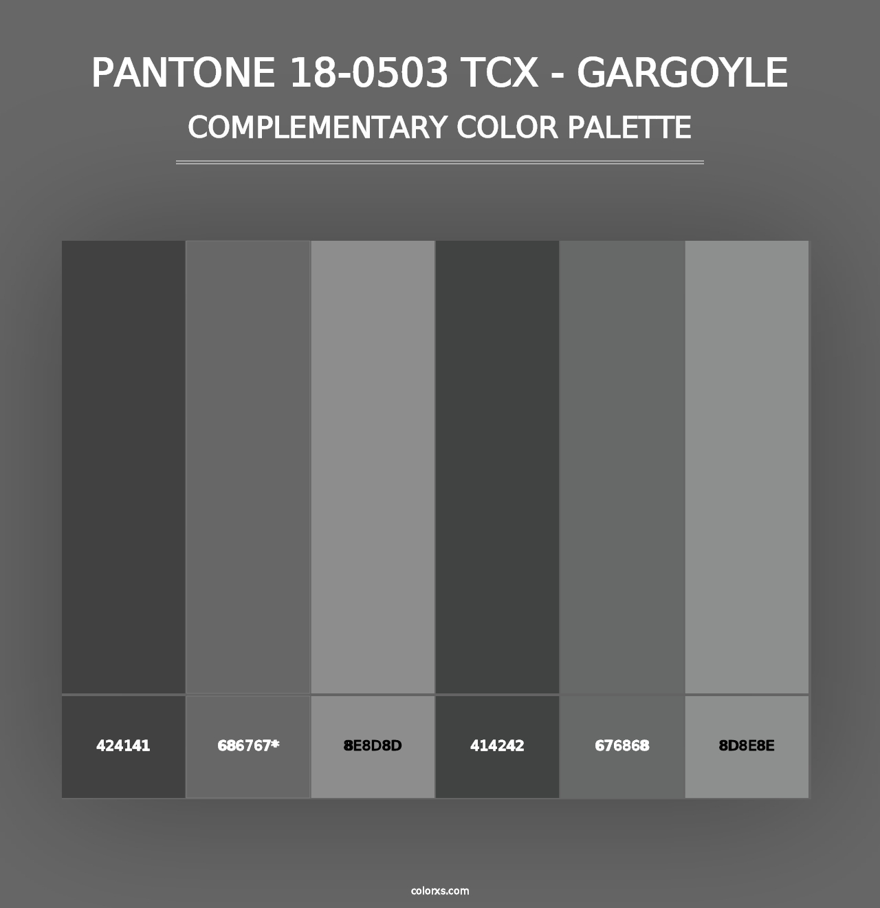 PANTONE 18-0503 TCX - Gargoyle - Complementary Color Palette