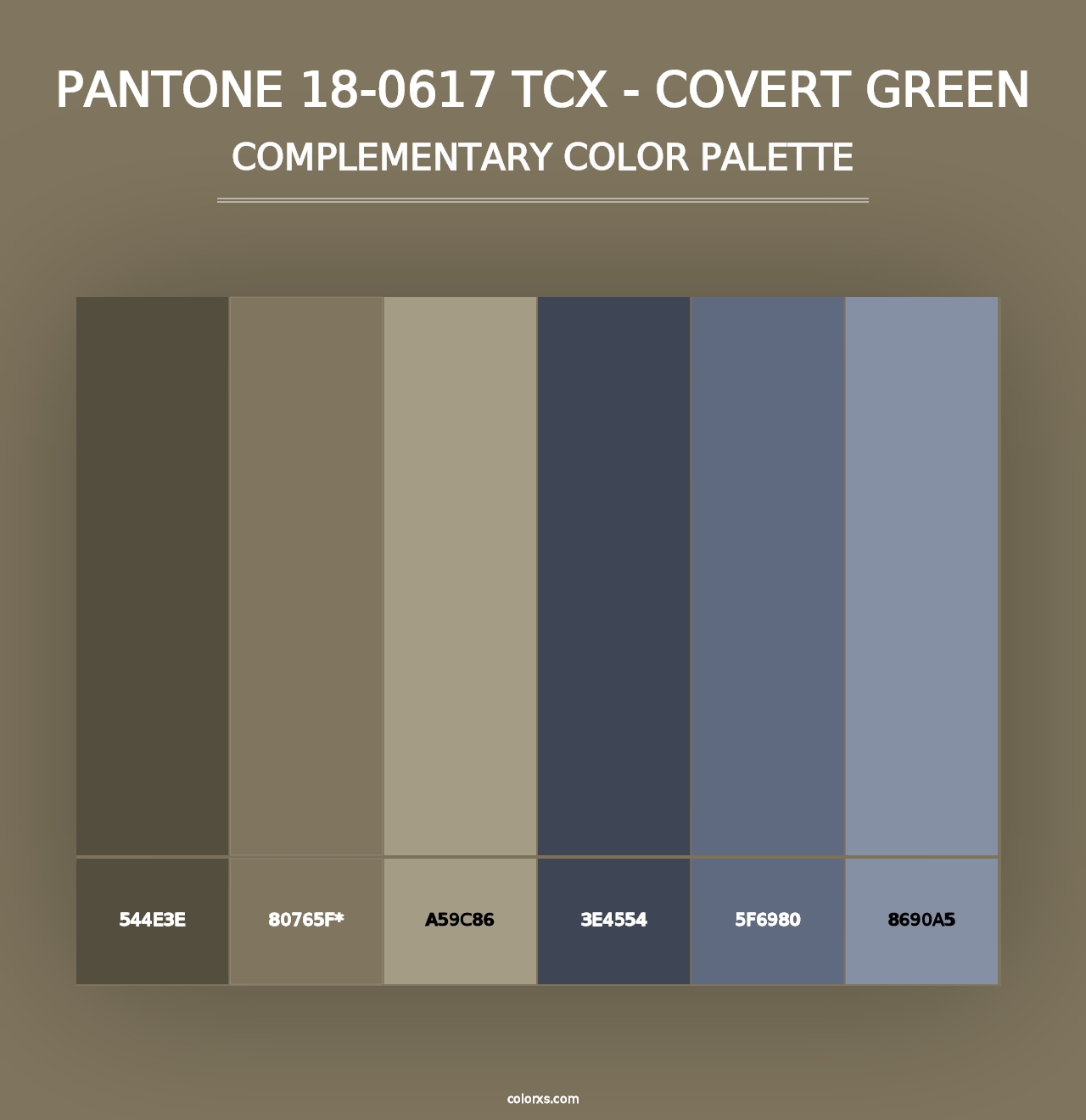 PANTONE 18-0617 TCX - Covert Green - Complementary Color Palette