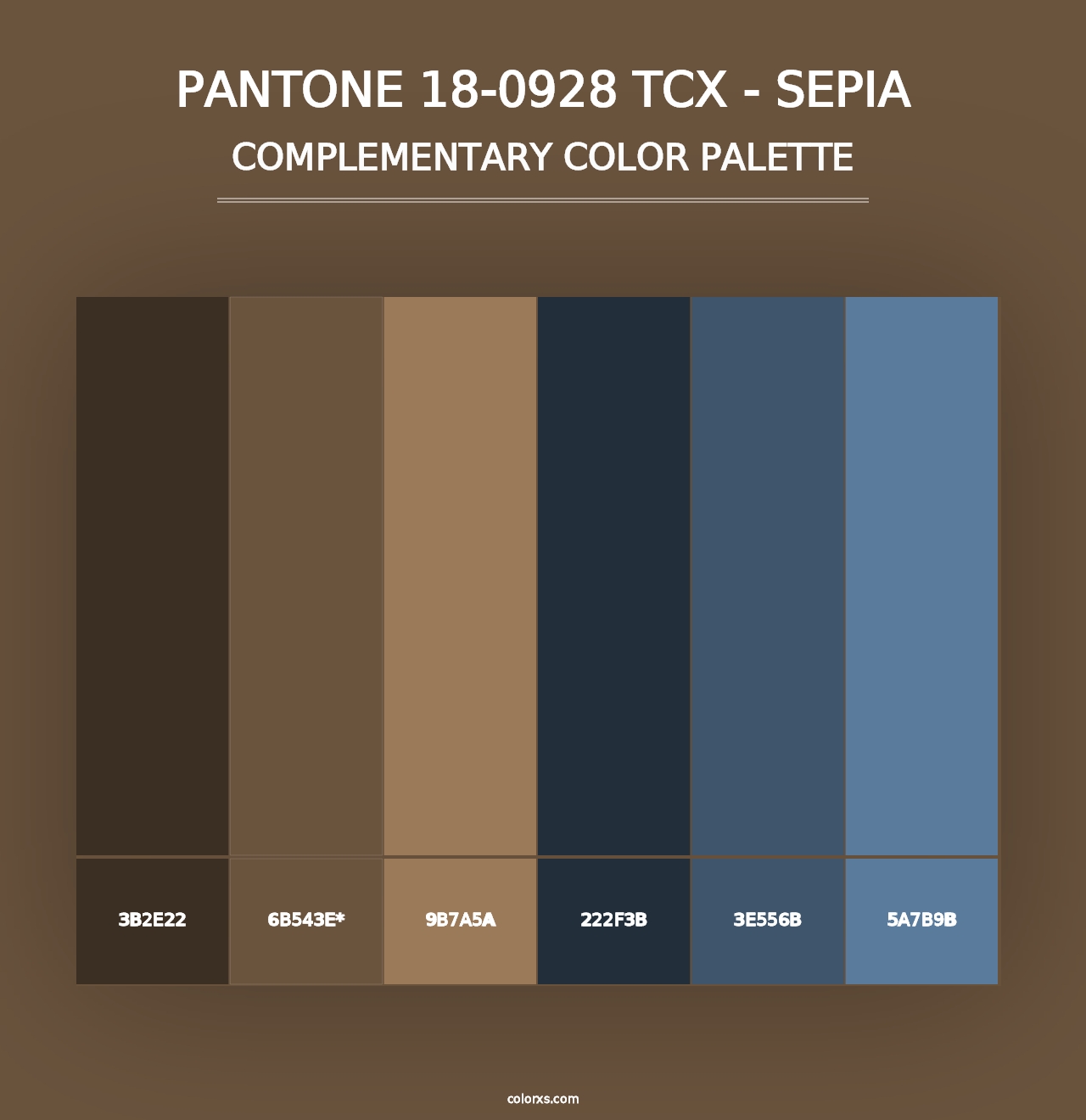 PANTONE 18-0928 TCX - Sepia - Complementary Color Palette