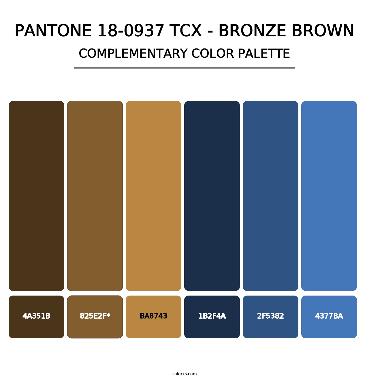 PANTONE 18-0937 TCX - Bronze Brown - Complementary Color Palette