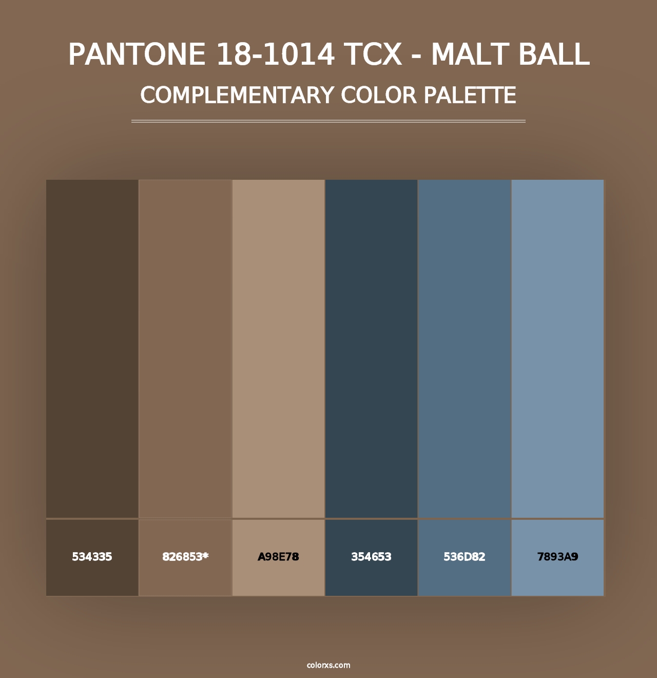 PANTONE 18-1014 TCX - Malt Ball - Complementary Color Palette